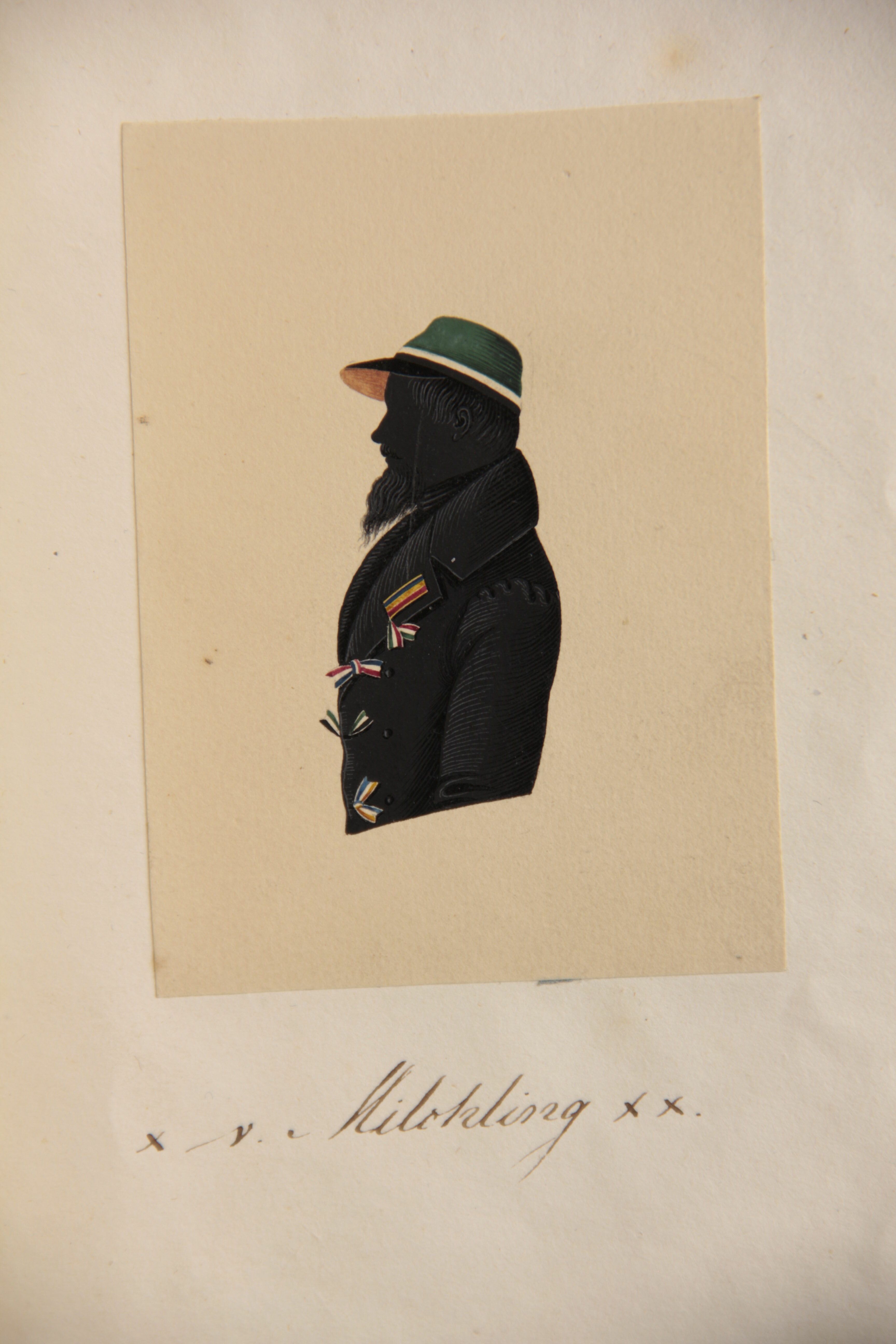 Silhouette des Corpsstudenten Ferdinand von Schutzbar, genannt Milchling (Stadtmuseum Lippstadt RR-F)