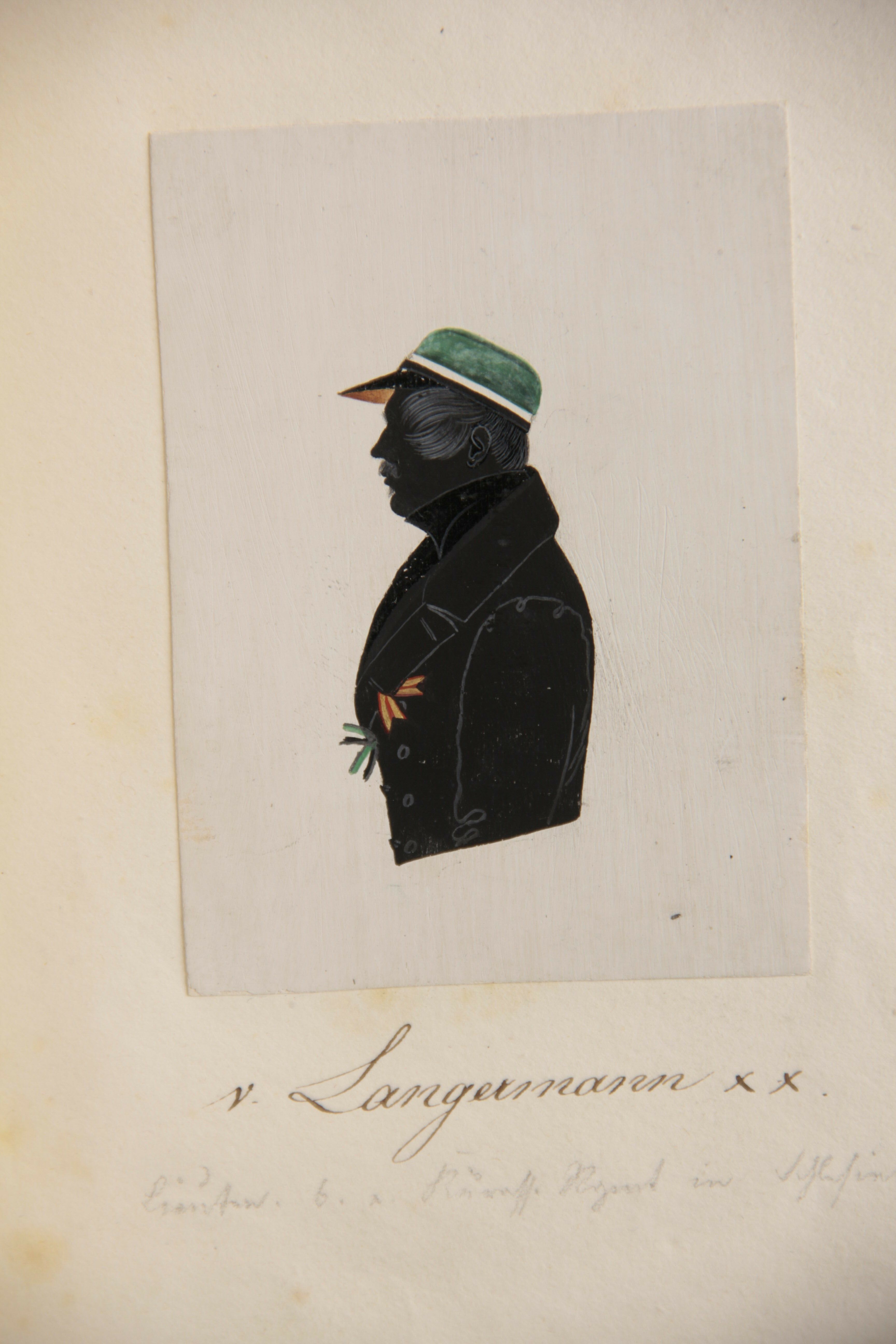 Silhouette des Corpsstudenten Ludwig Friedrich Wilhelm Freiherr von Langermann und Erlenkamp (Stadtmuseum Lippstadt RR-F)