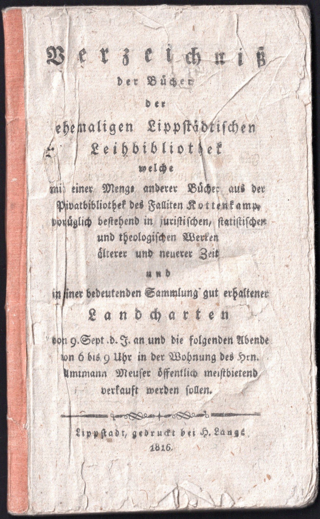 Verzeichnis der Bücher der ehemaligen Lippstädtischen Leihbibliothek (Stadtmuseum Lippstadt RR-F)