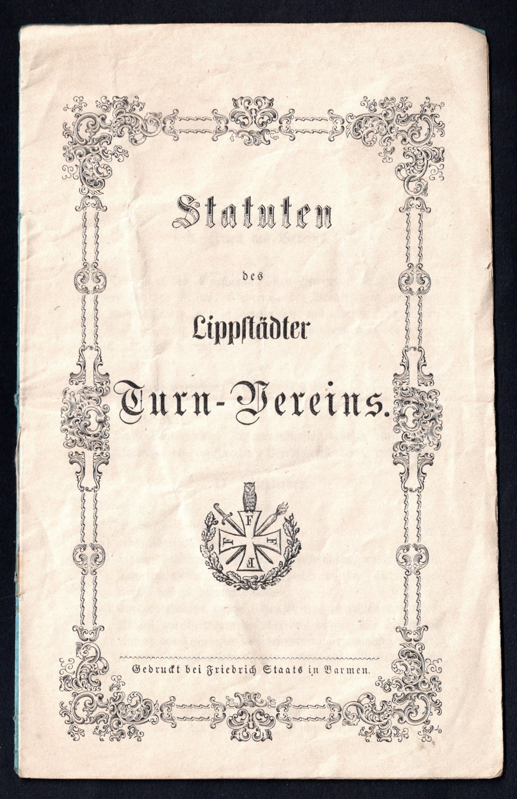 Broschüre : Statuten des Lippstädter Turnvereins 1861 (Stadtmuseum Lippstadt RR-F)