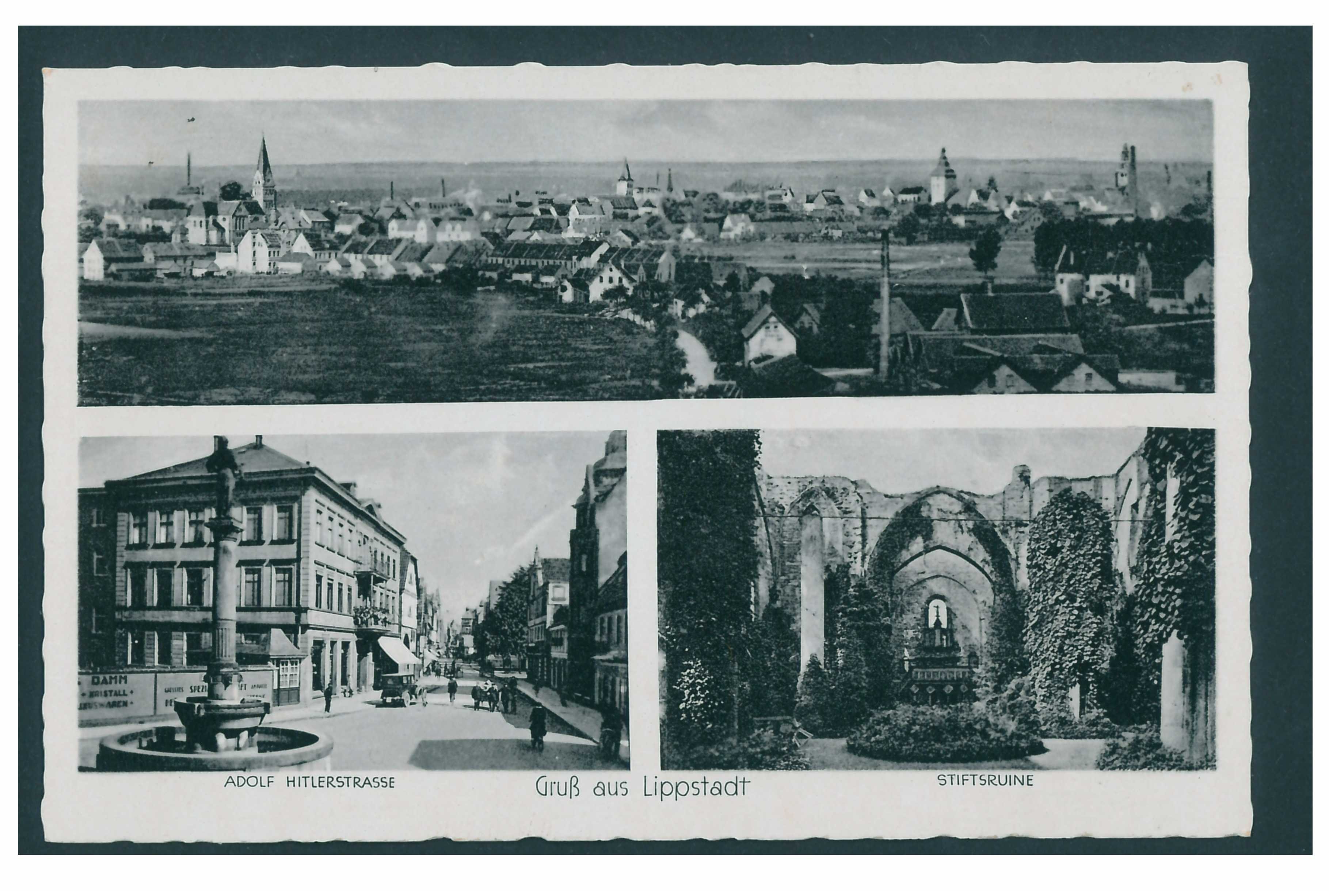 Ansichtskarte: Lippstadt (Adolf Hitler Straße, Stiftsruinen) (Stadtmuseum Lippstadt CC BY-NC-SA)