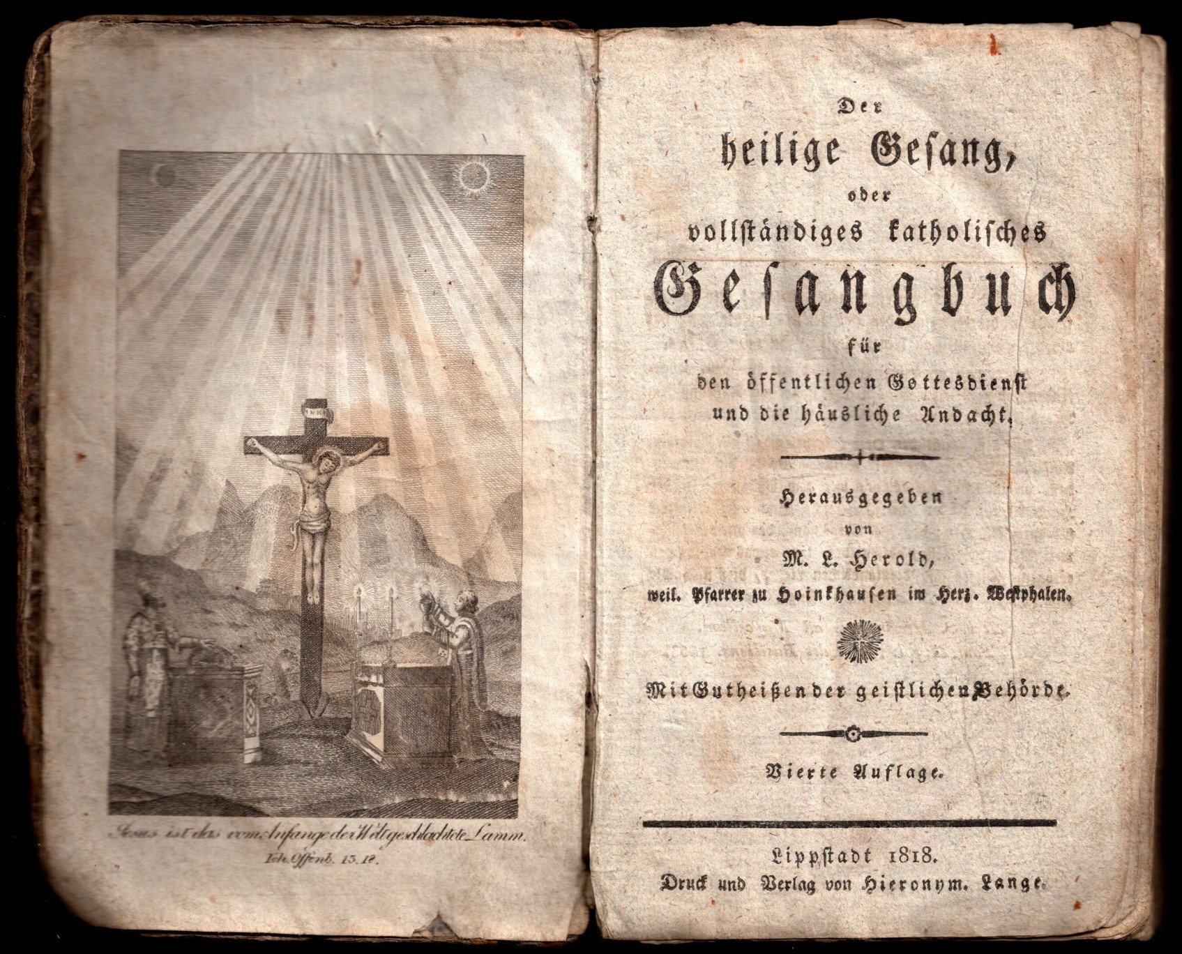 Gesangbuch von M. L. Herold, 1818 (Stadtmuseum Lippstadt RR-F)