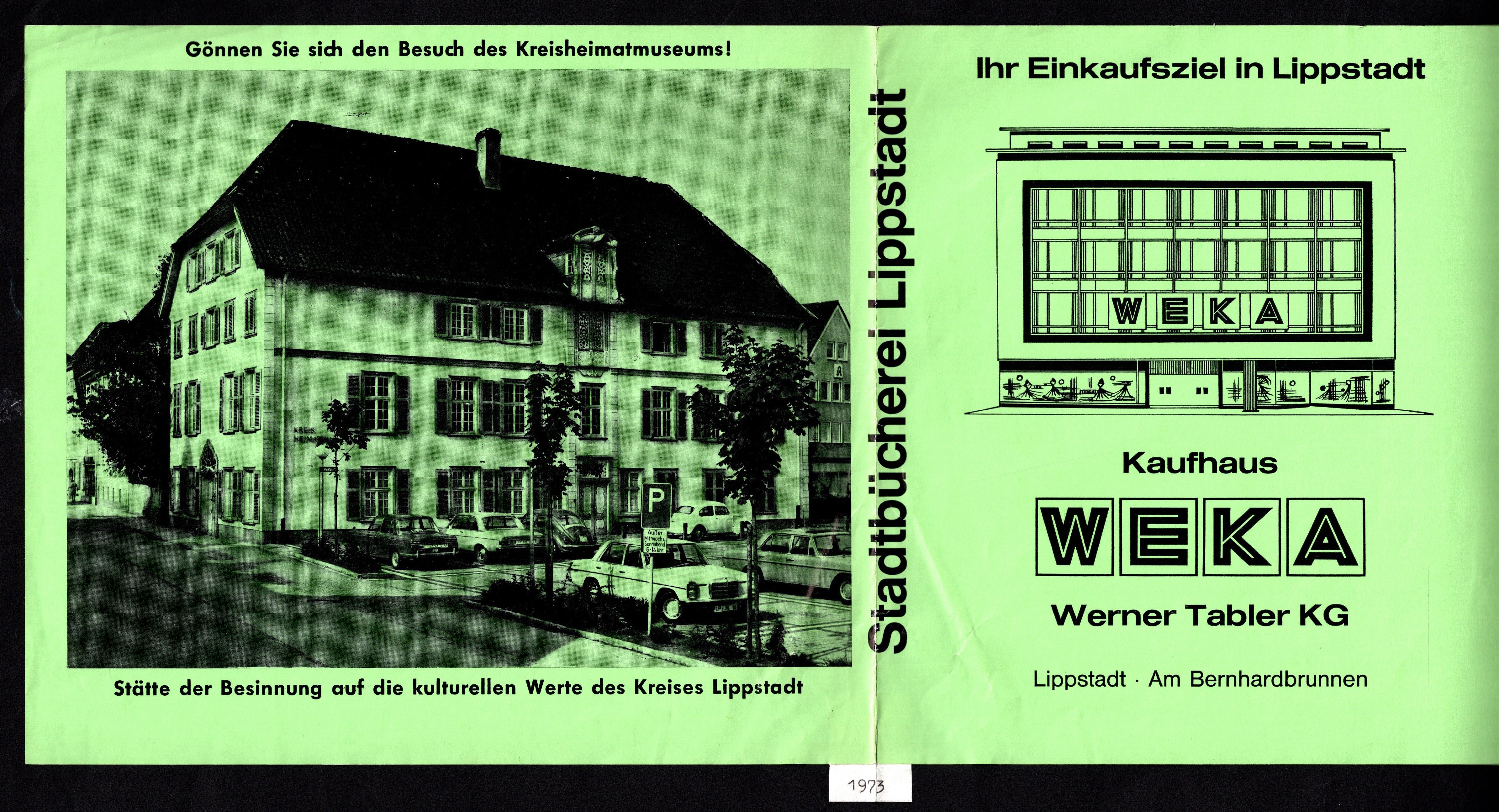 Werbeblatt : Kaufhaus WEKA 1973 (Stadtmuseum Lippstadt RR-F)