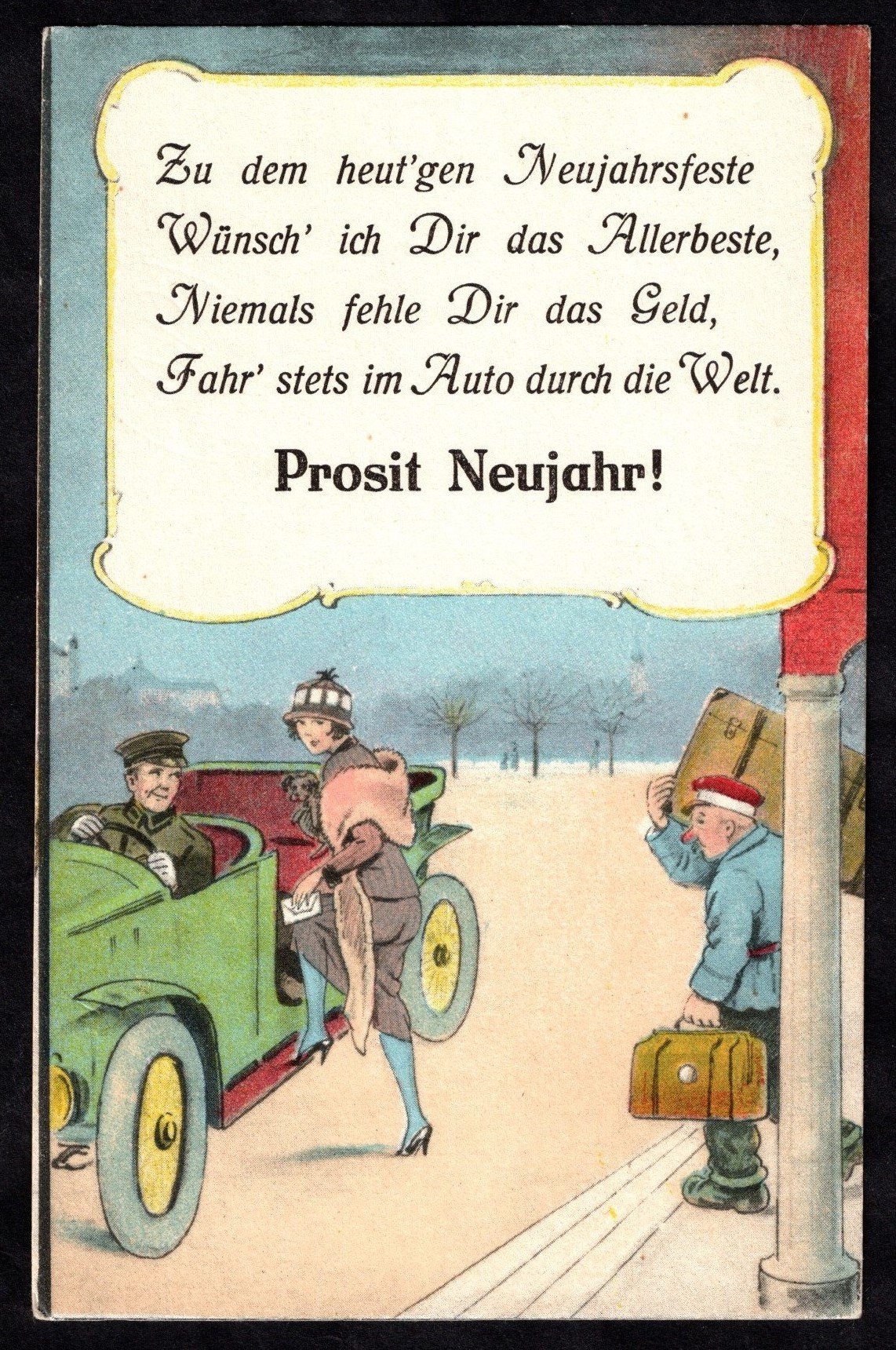 Ansichtskarte : Neujahrswünsche Automotiv (Stadtmuseum Lippstadt RR-F)