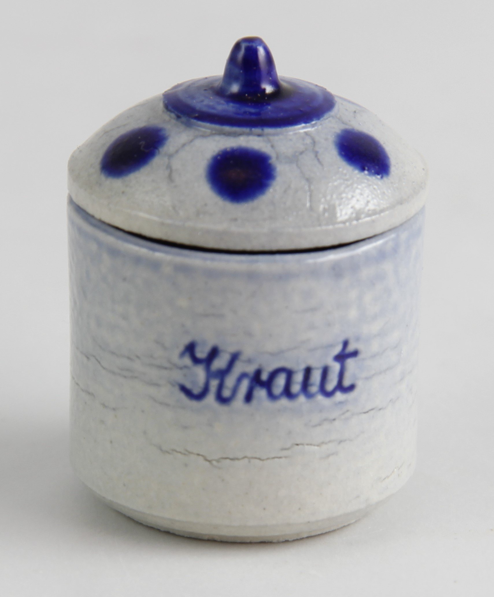 Miniatur Dose mit Deckel, Westerwälder Keramik (Stadtmuseum Lippstadt CC BY-NC-SA)