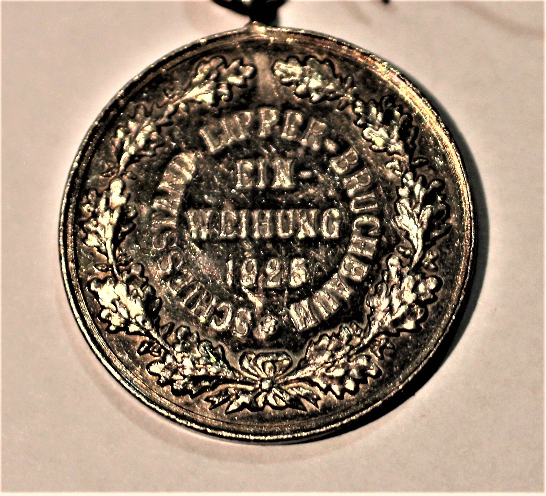 Medaille Einweihung Schießstand Lipper Bruchbaum 1925 (Stadtmuseum Lippstadt CC BY-NC-ND)
