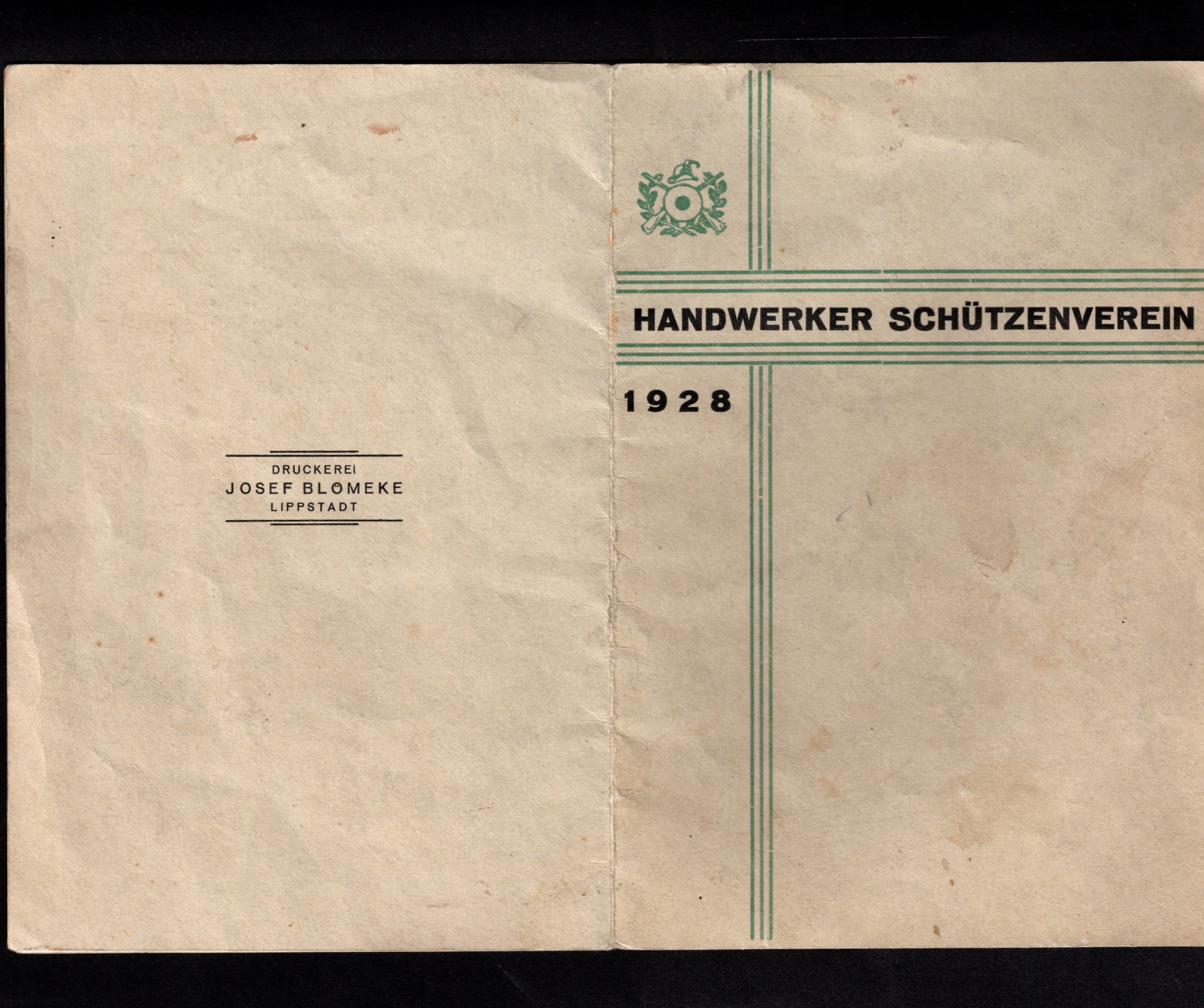 Festschrift zum Schützenfest des Handwerker Schützenverein Lippstadt 1928 (Stadtmuseum Lippstadt CC BY-NC-ND)