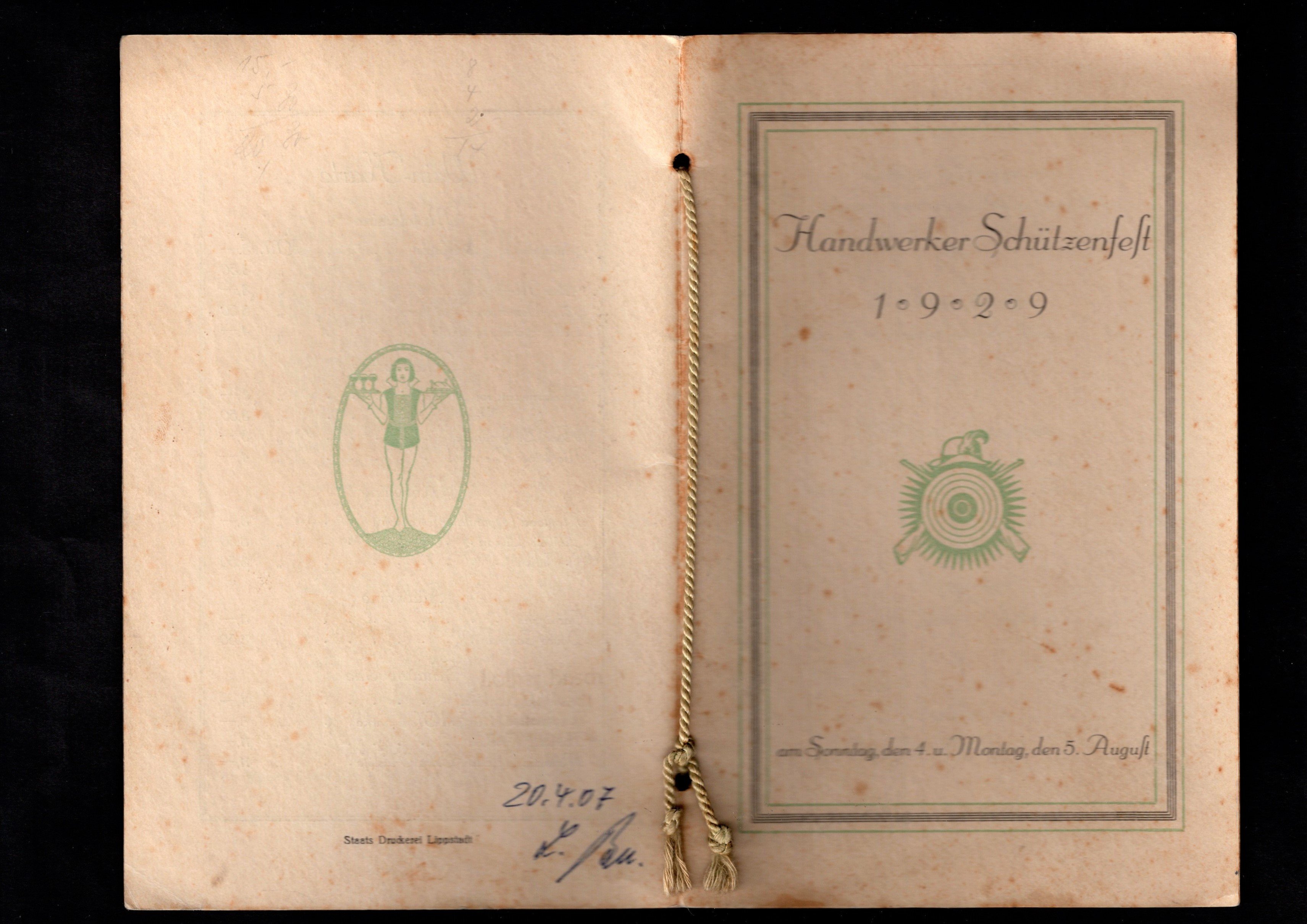 Festschrift Handwerker-Schützenverein Schützenfest Lippstadt 1929 (Stadtmuseum Lippstadt CC BY-NC-ND)