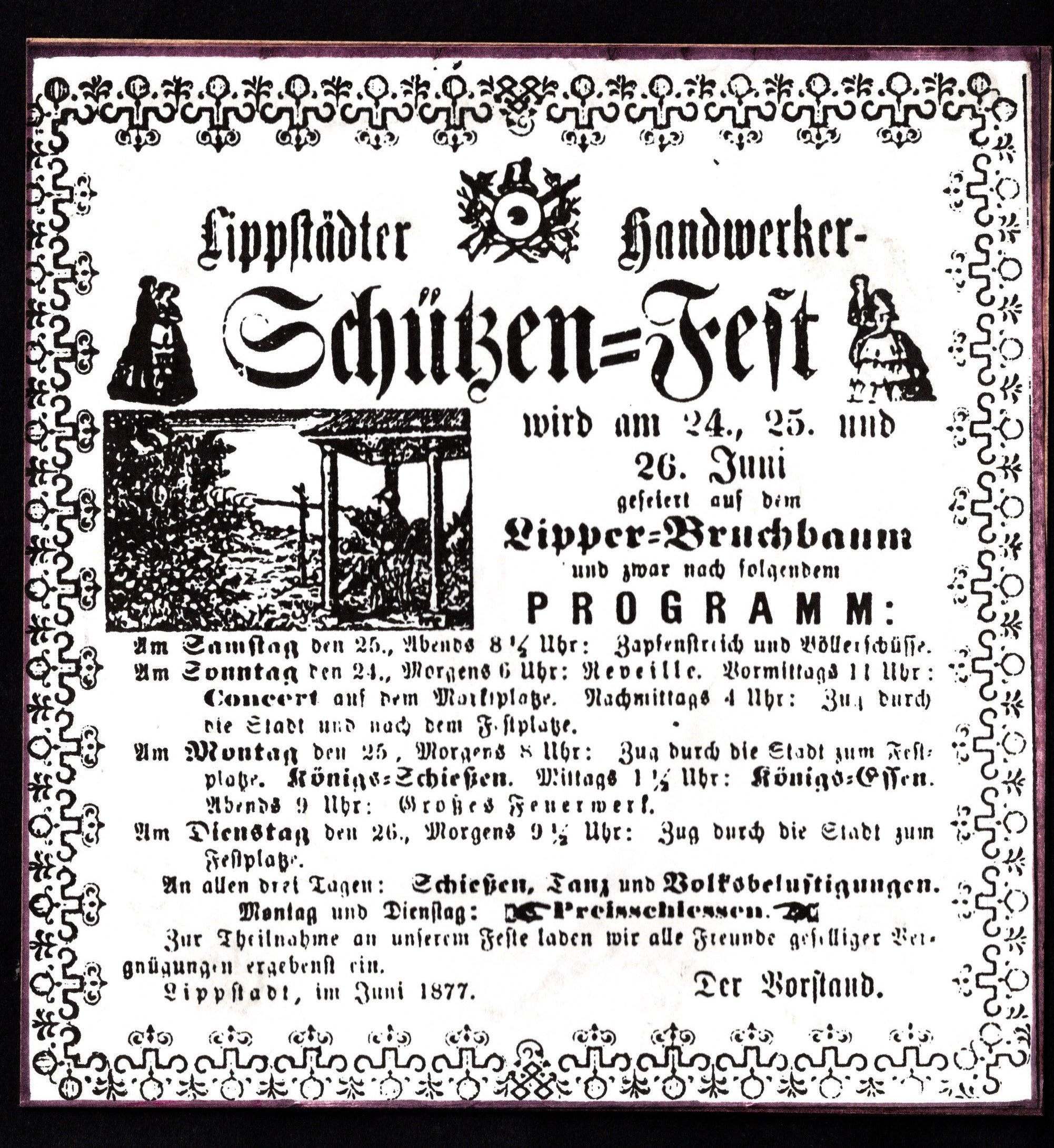 Einladung zum Schützenfest des Handwerker Schützenverein 1877 (Stadtmuseum Lippstadt CC BY-NC-ND)