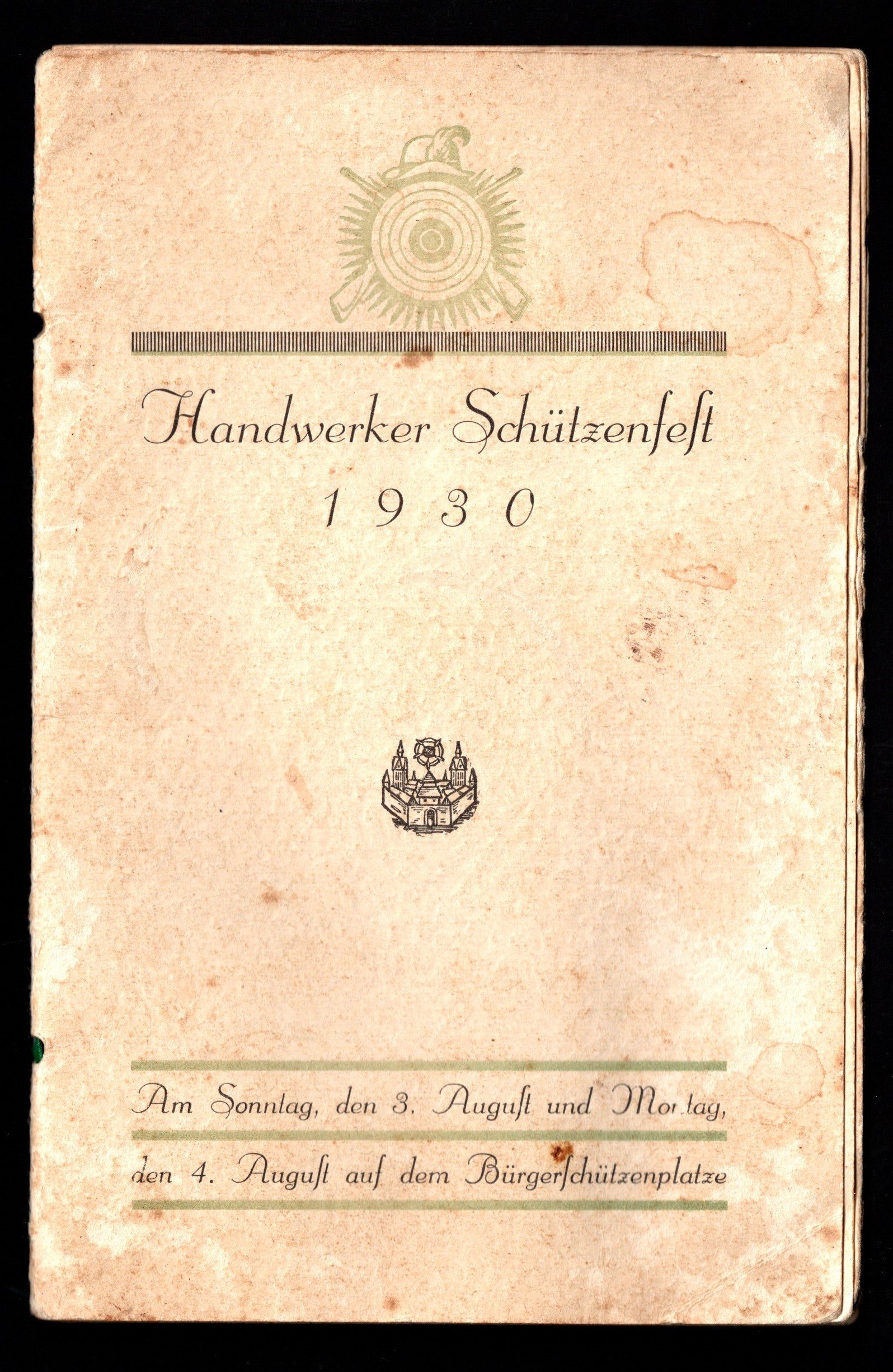 Programmheft zum Schützenfest des Handwerker Schützenvereins 1930 (Stadtmuseum Lippstadt CC BY-NC-ND)