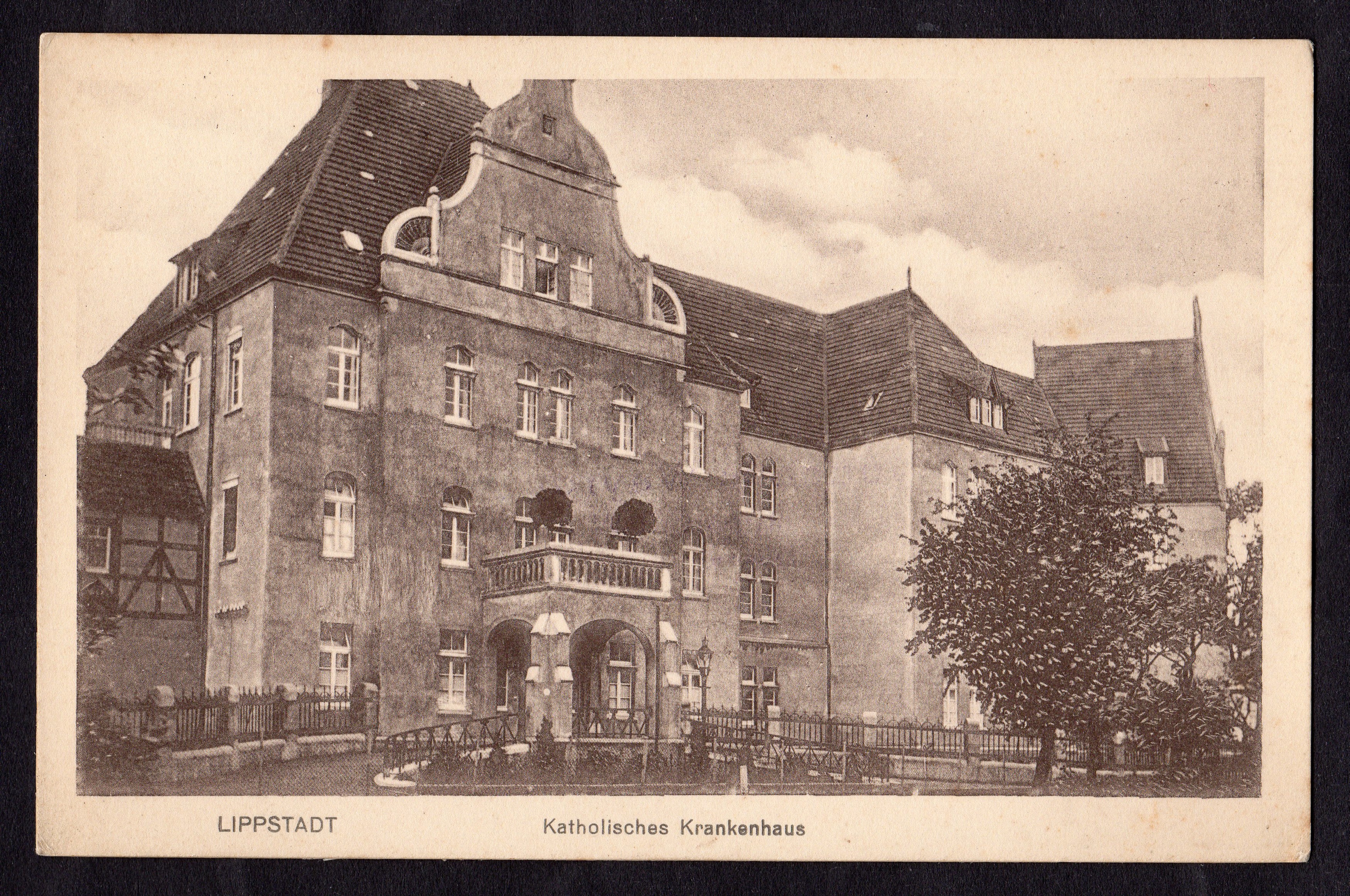 Postkarte Katholisches Krankenhaus (Stadtmuseum Lippstadt CC BY-NC-SA)