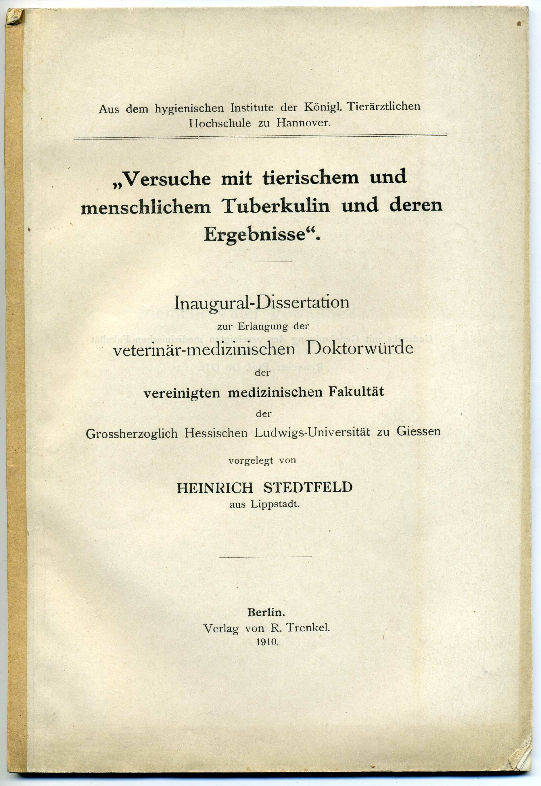Dissertation Heinrich Stedtfeld (Stadtmuseum Lippstadt RR-F)