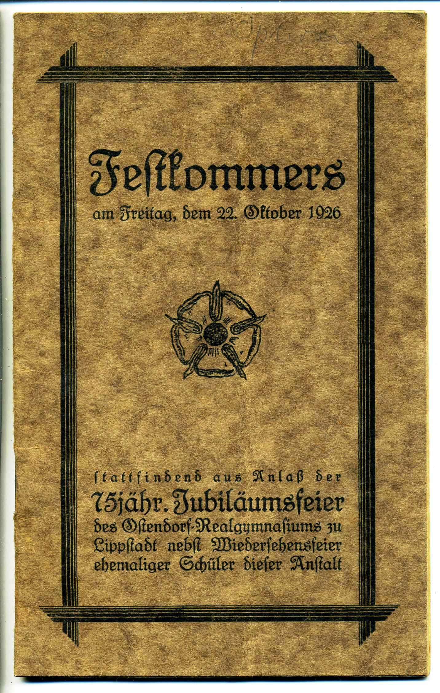 Festschrift zum 75-jährigen Jubiläum des Ostendorf Realgymnasiums Lippstadt (Stadtmuseum Lippstadt RR-F)