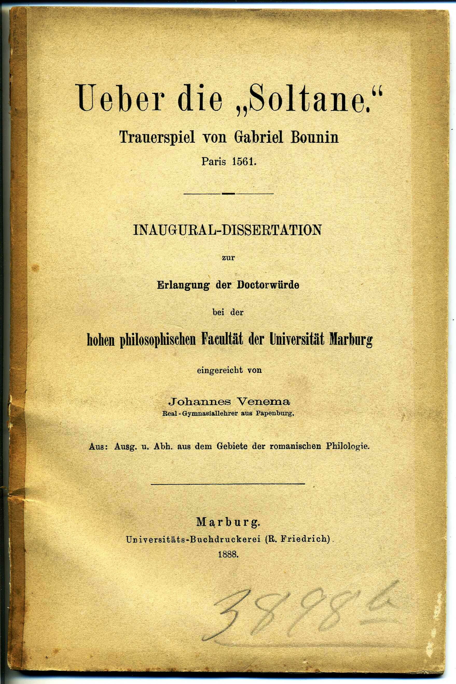 Dissertation Johannes Venema (Stadtmuseum Lippstadt RR-F)