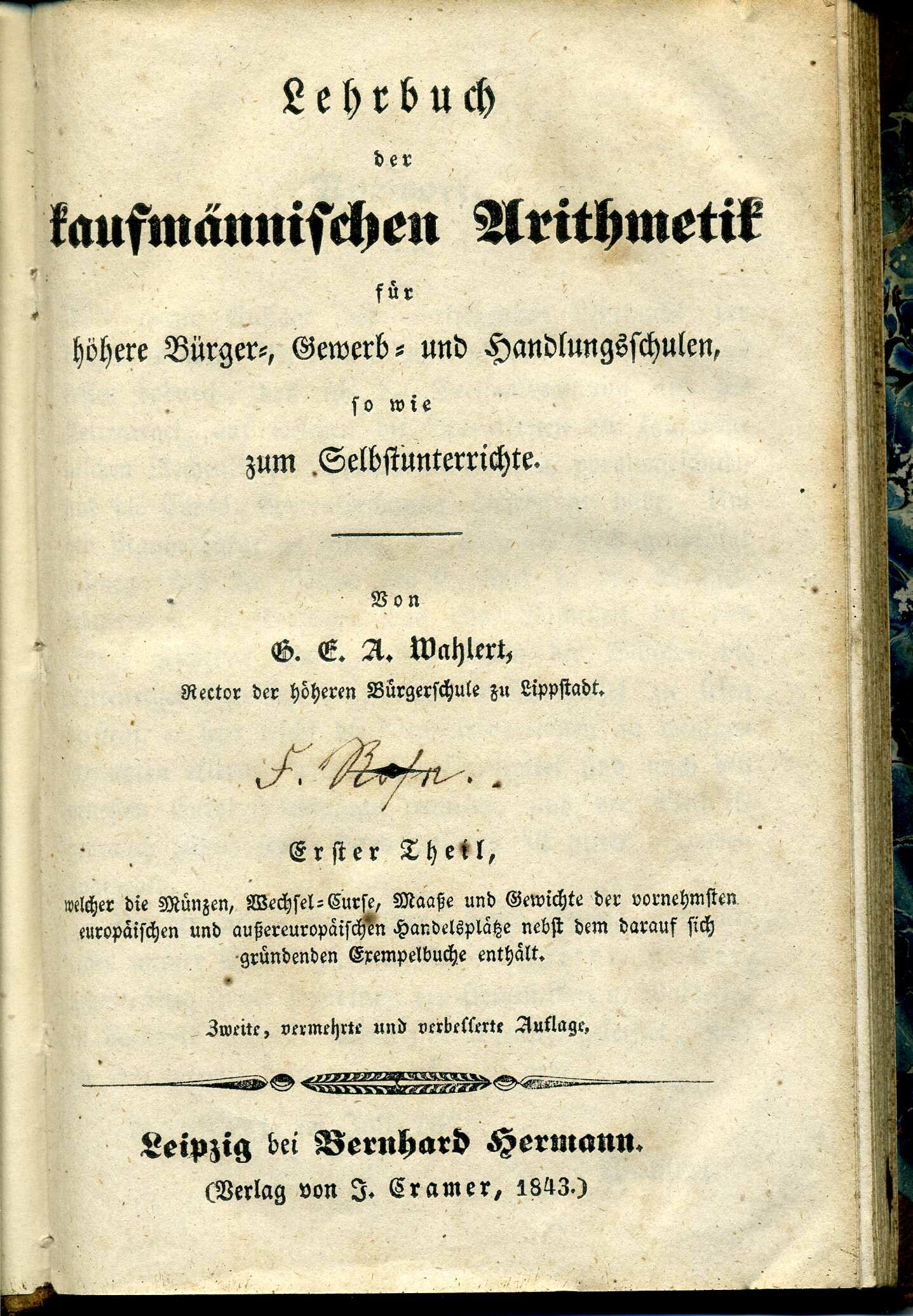 Lehrbuch der Arithmetik (Stadtmuseum Lippstadt RR-F)