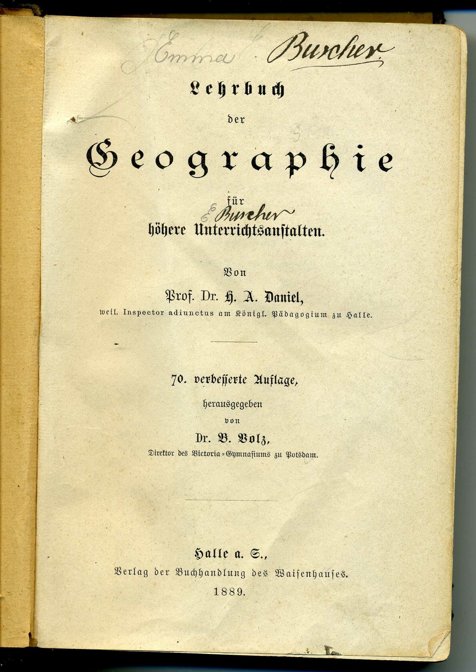 Lehrbuch der Geographie (Stadtmuseum Lippstadt RR-F)