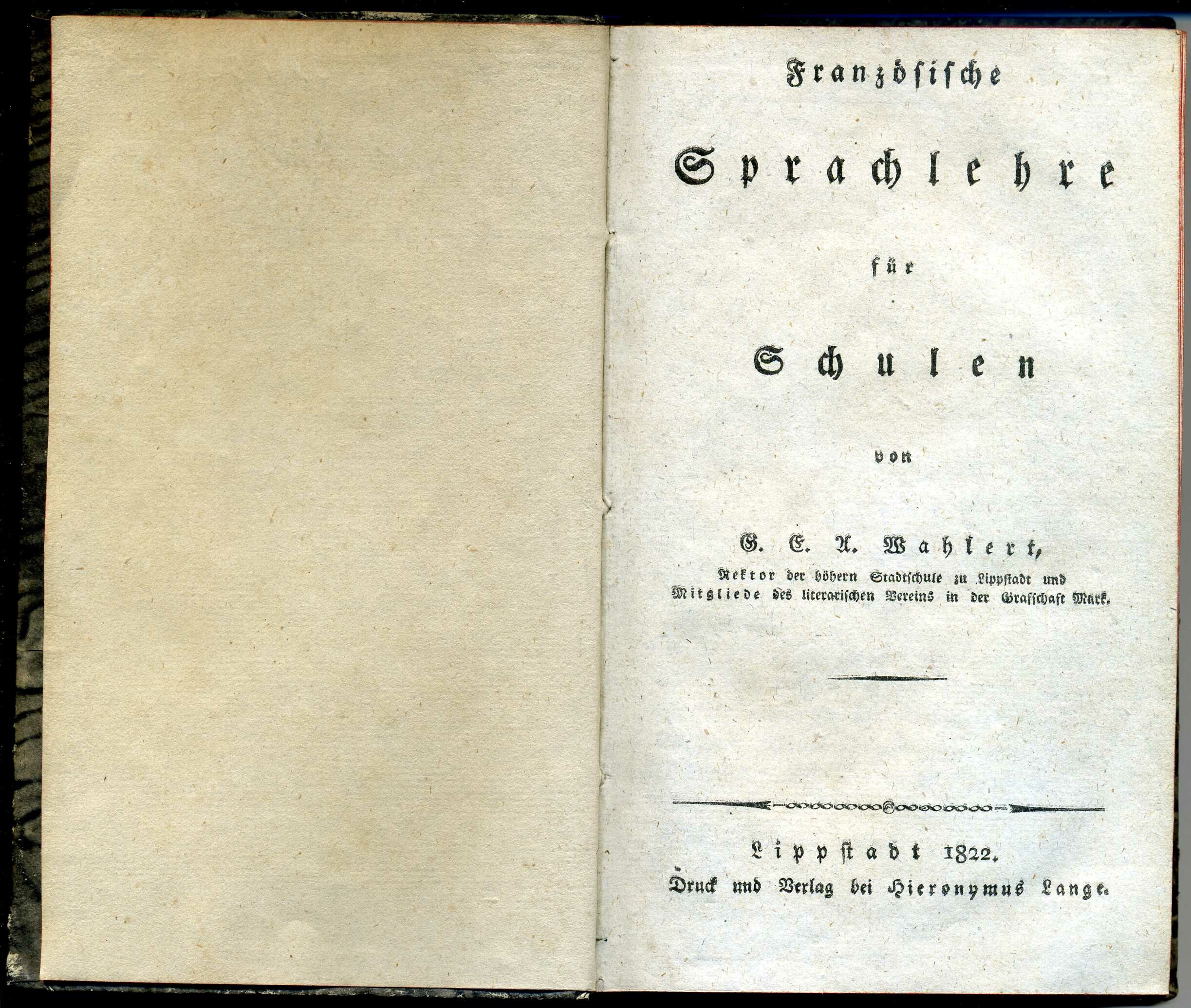 Französisches Sprachlehrbuch von Georg Ernst Adam Wahlert (Stadtmuseum Lippstadt RR-F)