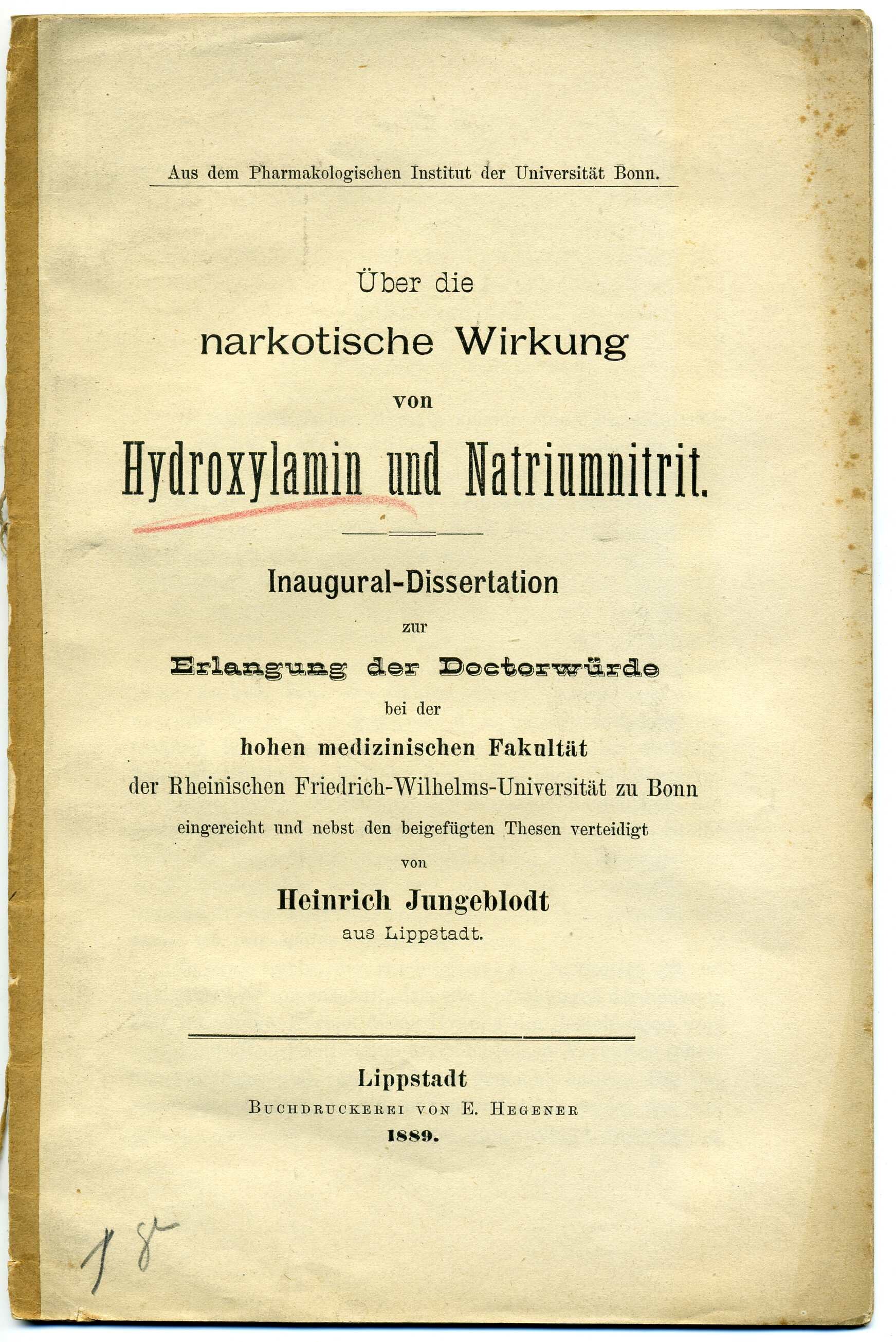Dissertation Heinrich Jungeblodt (Stadtmuseum Lippstadt RR-F)