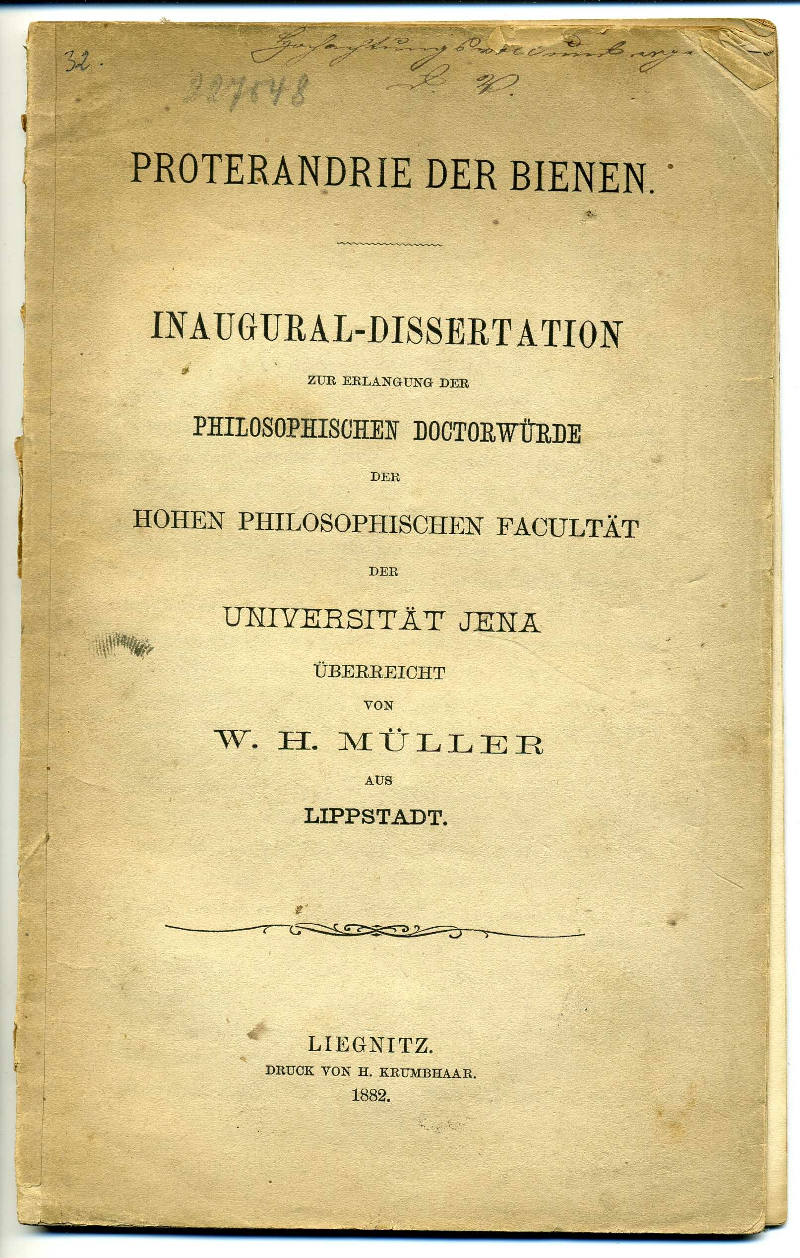 Dissertation von W.H. Müller (Stadtmuseum Lippstadt RR-F)