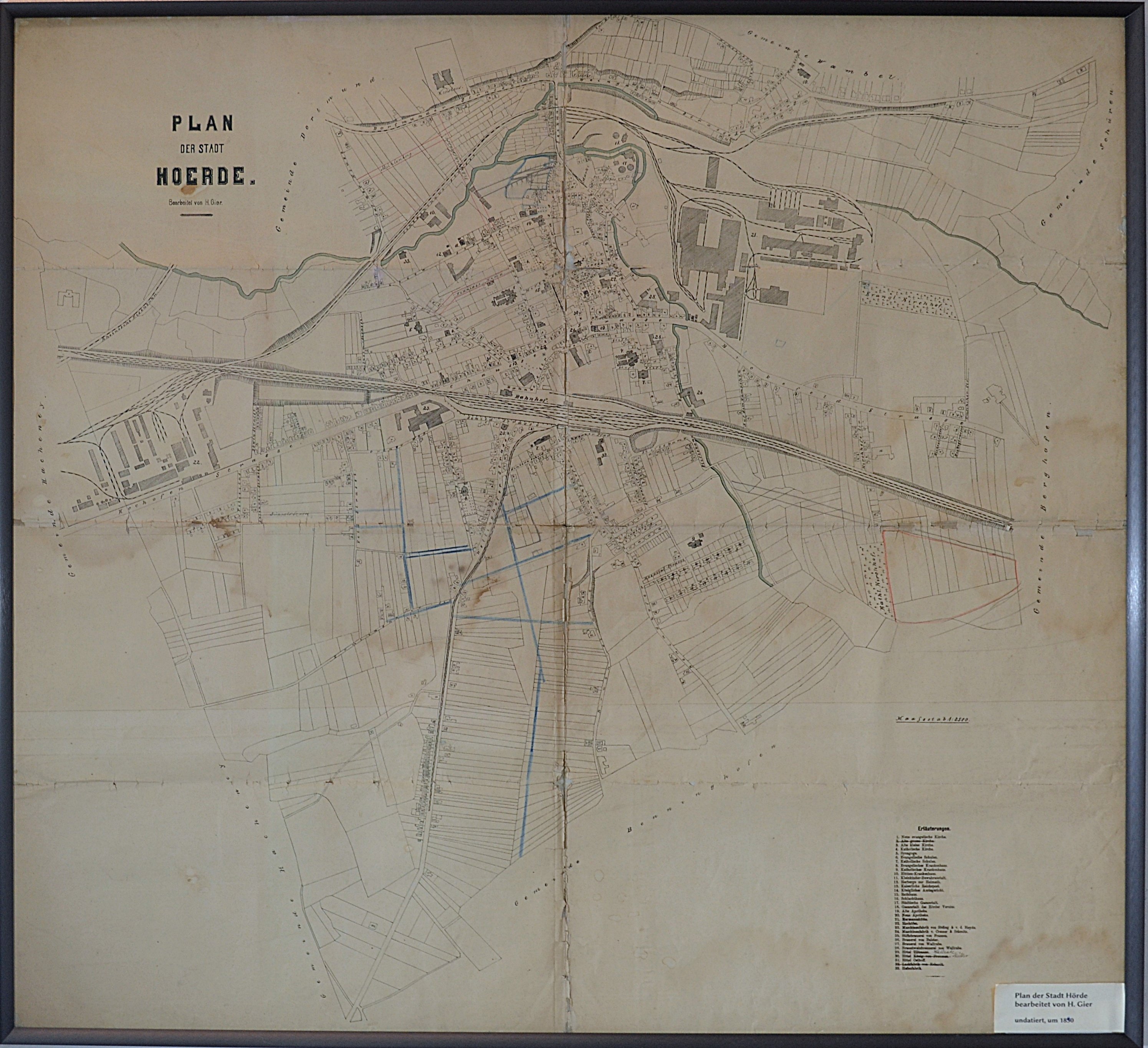 Plan der Stadt Hörde (Museum des Heimatvereins Hörde CC BY-NC-SA)