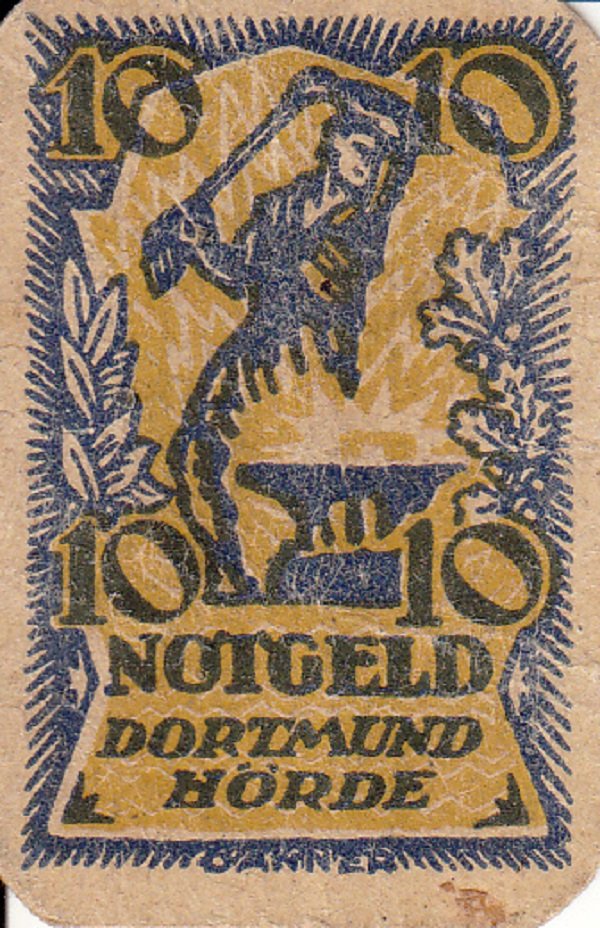Notgeld Dortmund und Hörde 10 Pfennig von 1920 (Museum des Heimatvereins Hörde CC BY-NC-SA)