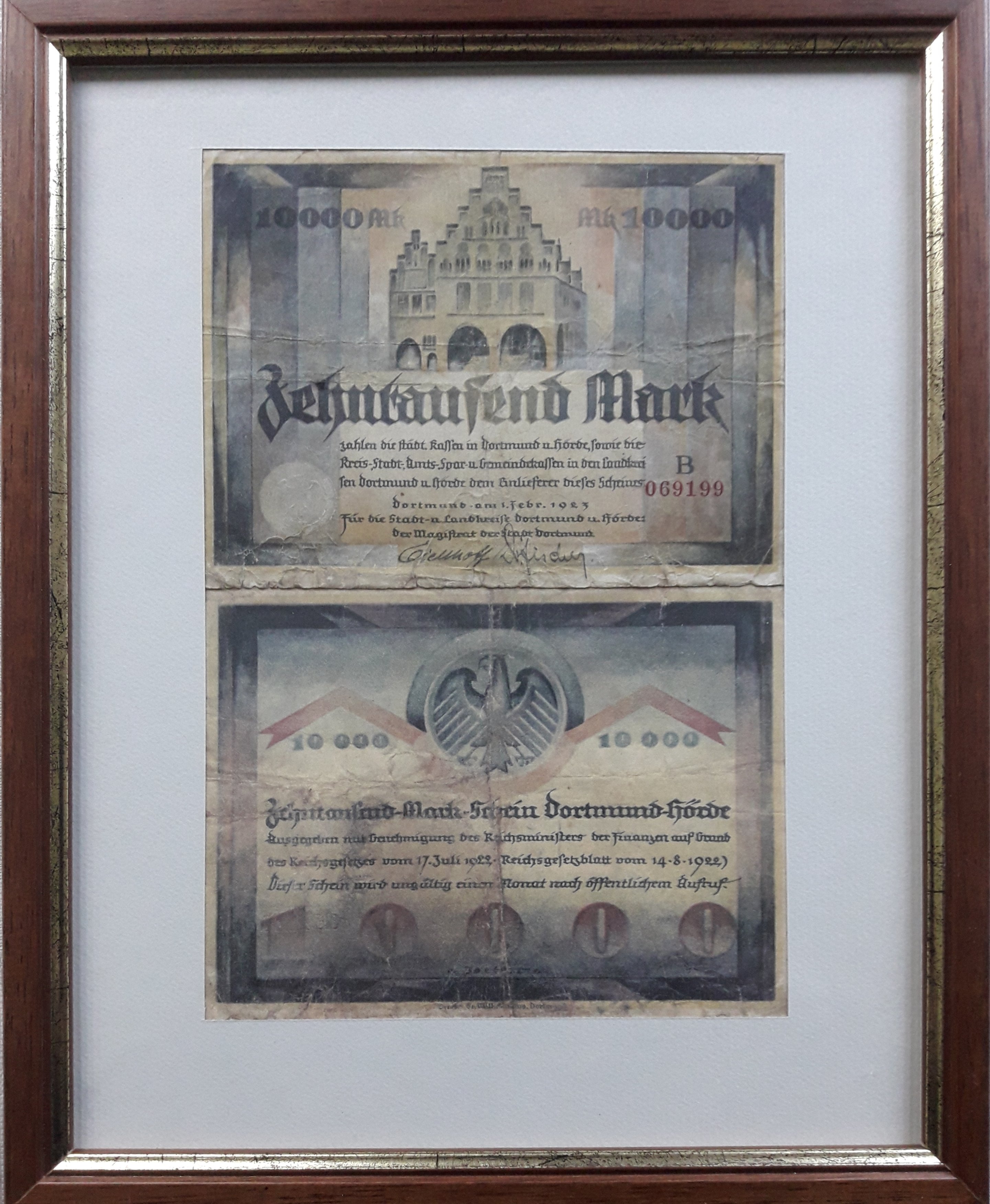 Notgeld Dortmund und Hörde 10000 Mark von 1923 (Museum des Heimatvereins Hörde CC BY-NC-SA)
