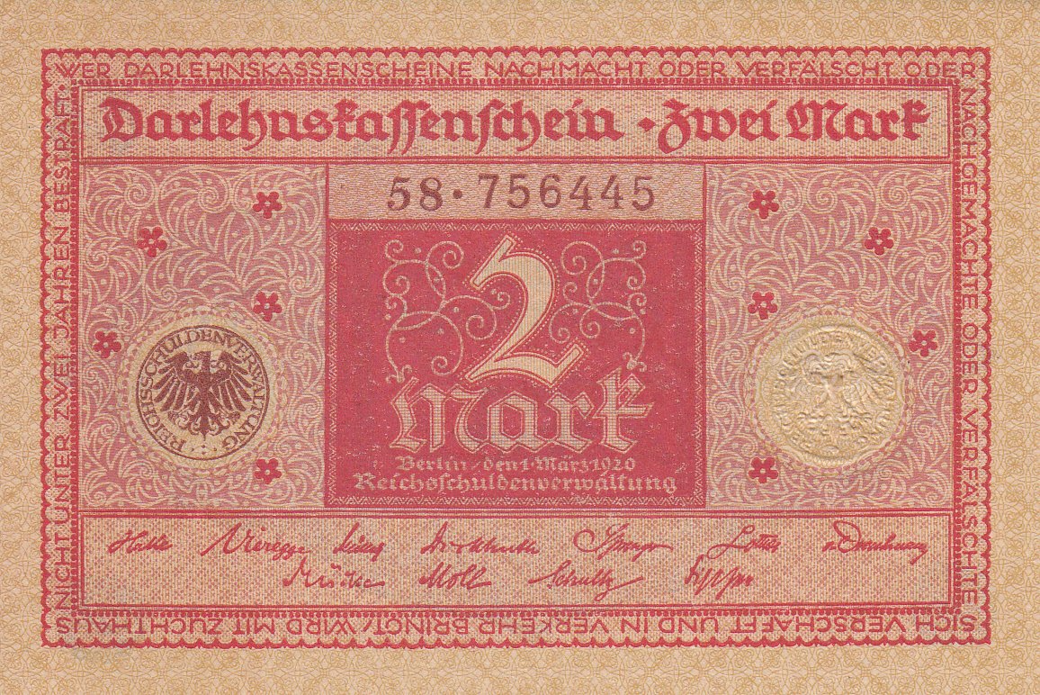 Darlehnskassenschein 2 Mark von 1920 (Museum des Heimatvereins Hörde CC BY-NC-SA)