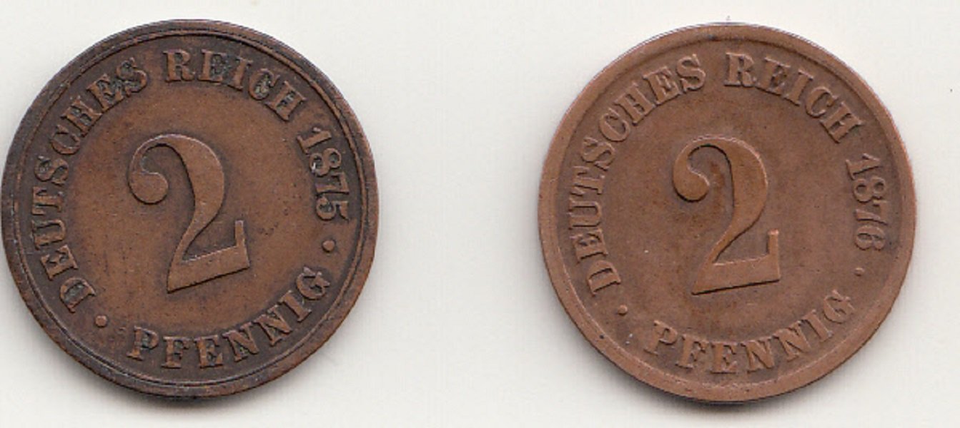 2 Pfennig von 1875 / 1876 (Museum des Heimatvereins Hörde CC BY-NC-SA)