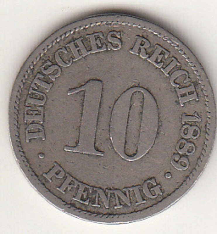 10 Pfennig von 1889 (Museum des Heimatvereins Hörde CC BY-NC-SA)