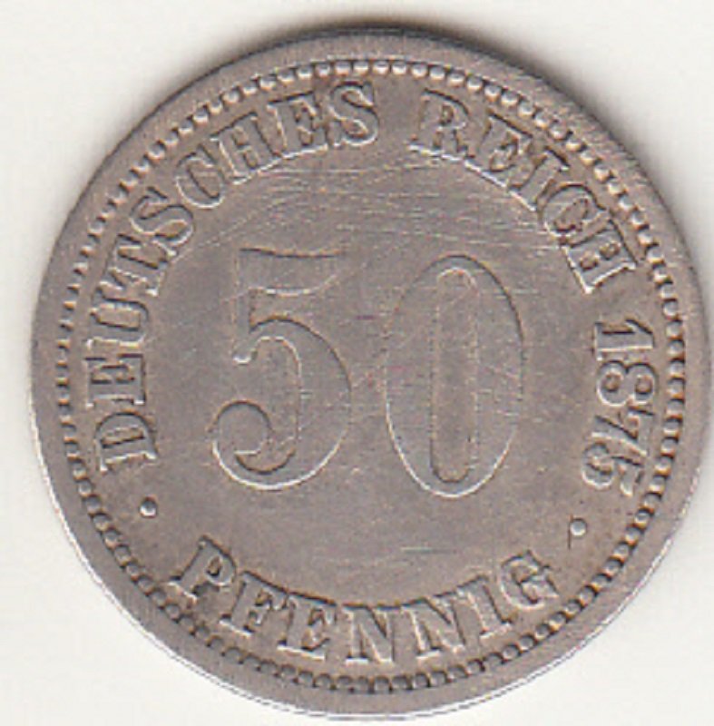 50 Pfennig von 1875 (Museum des Heimatvereins Hörde CC BY-NC-SA)