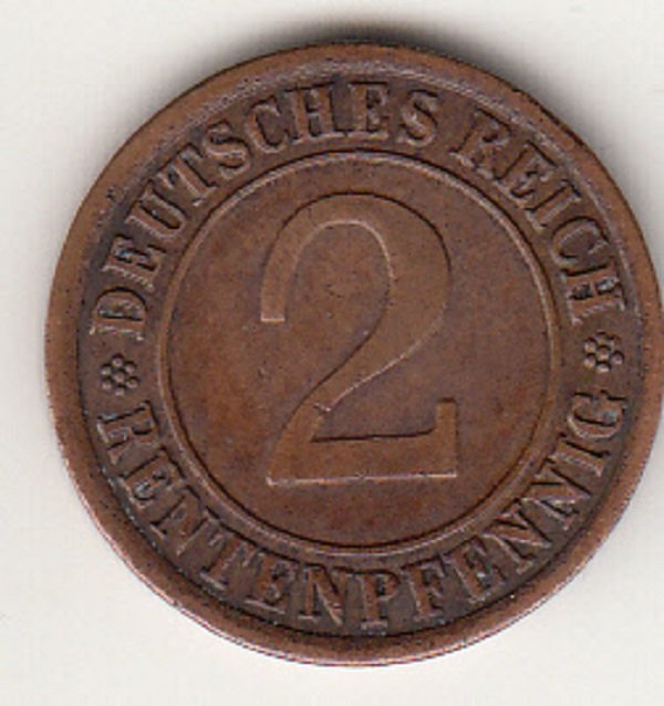 2 Rentenpfennig von 1924 (Museum des Heimatvereins Hörde CC BY-NC-SA)