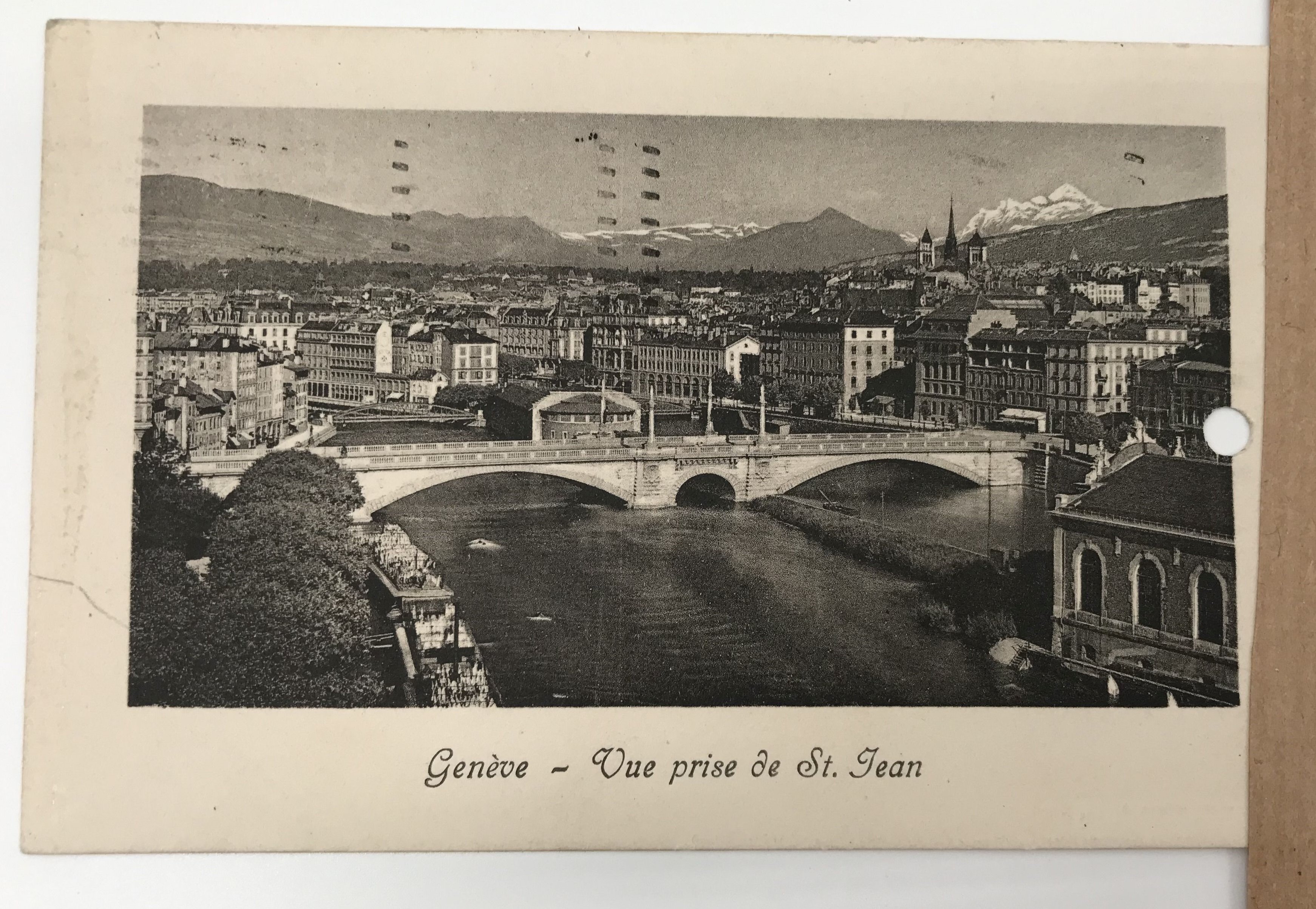 Postkarte ""Genève - vue prise de St. Jean" (Museum der Stadt Lünen CC BY-NC-SA)