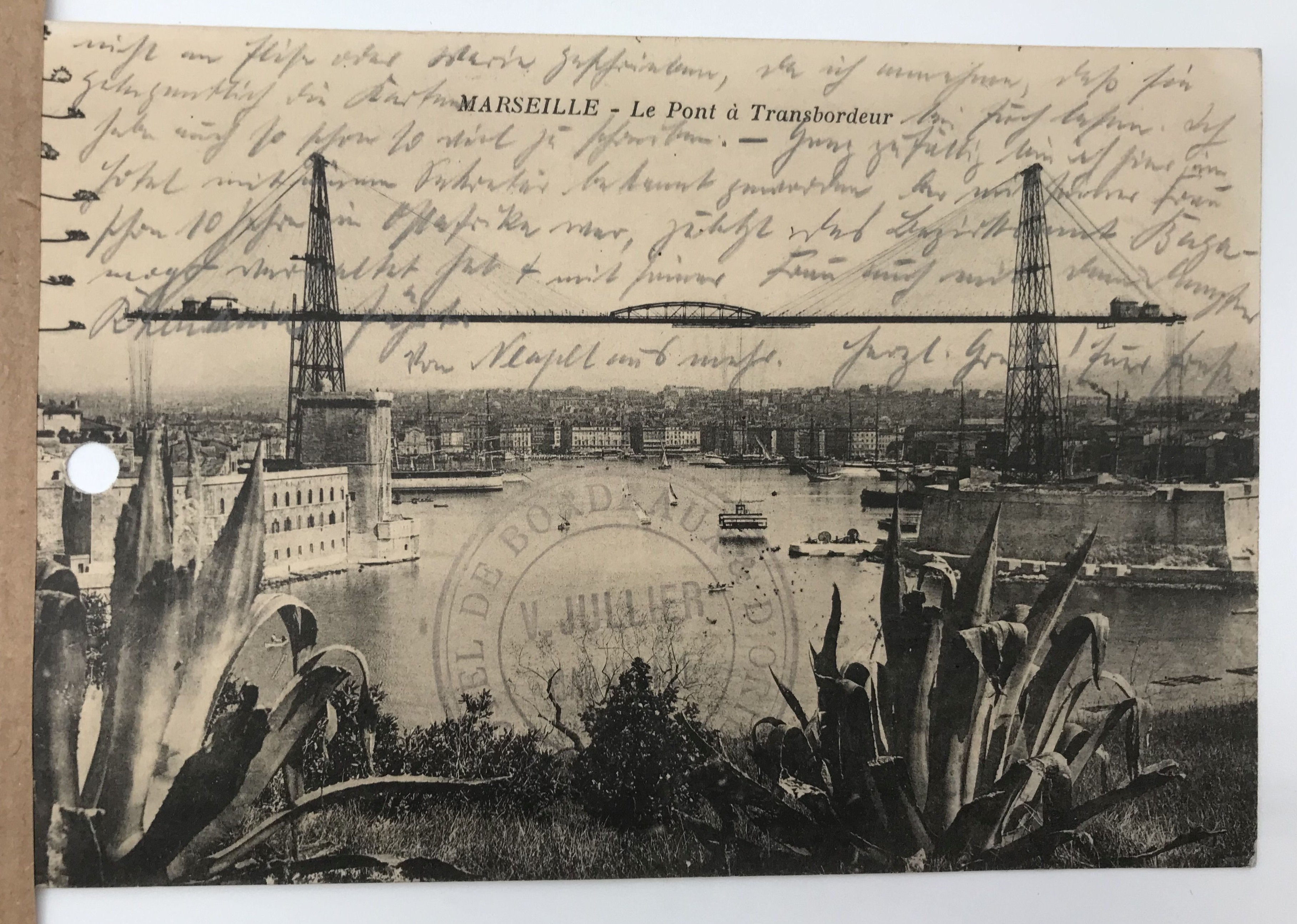 Postkarte "Marseille - Le pont à Transbordeur" (Museum der Stadt Lünen CC BY-NC-SA)