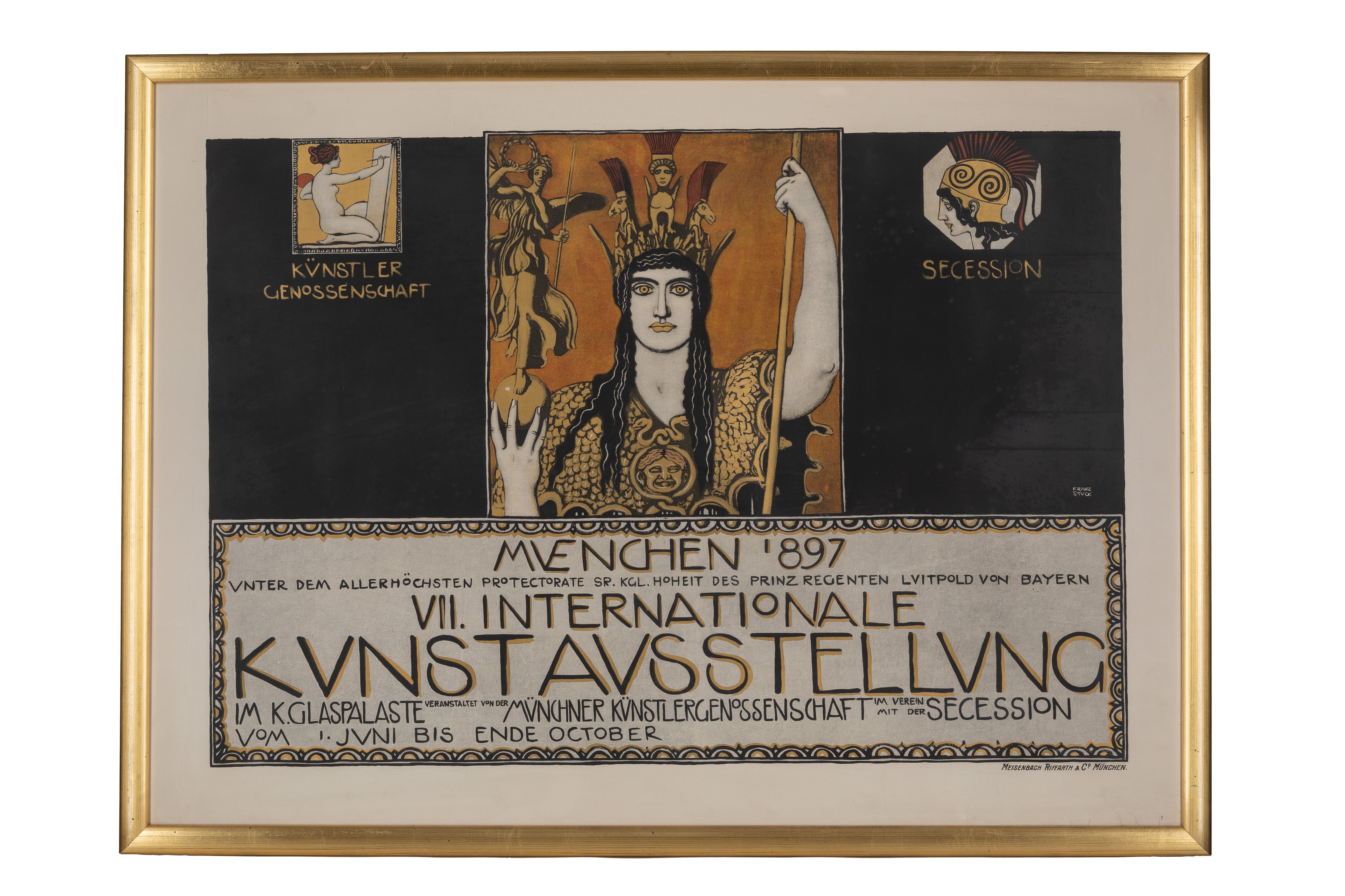 Plakat für die VII. Internationale Kunstausstellung, Glaspalast München 1897 (Sammlung Wulff Stiftung CC BY-NC-SA)