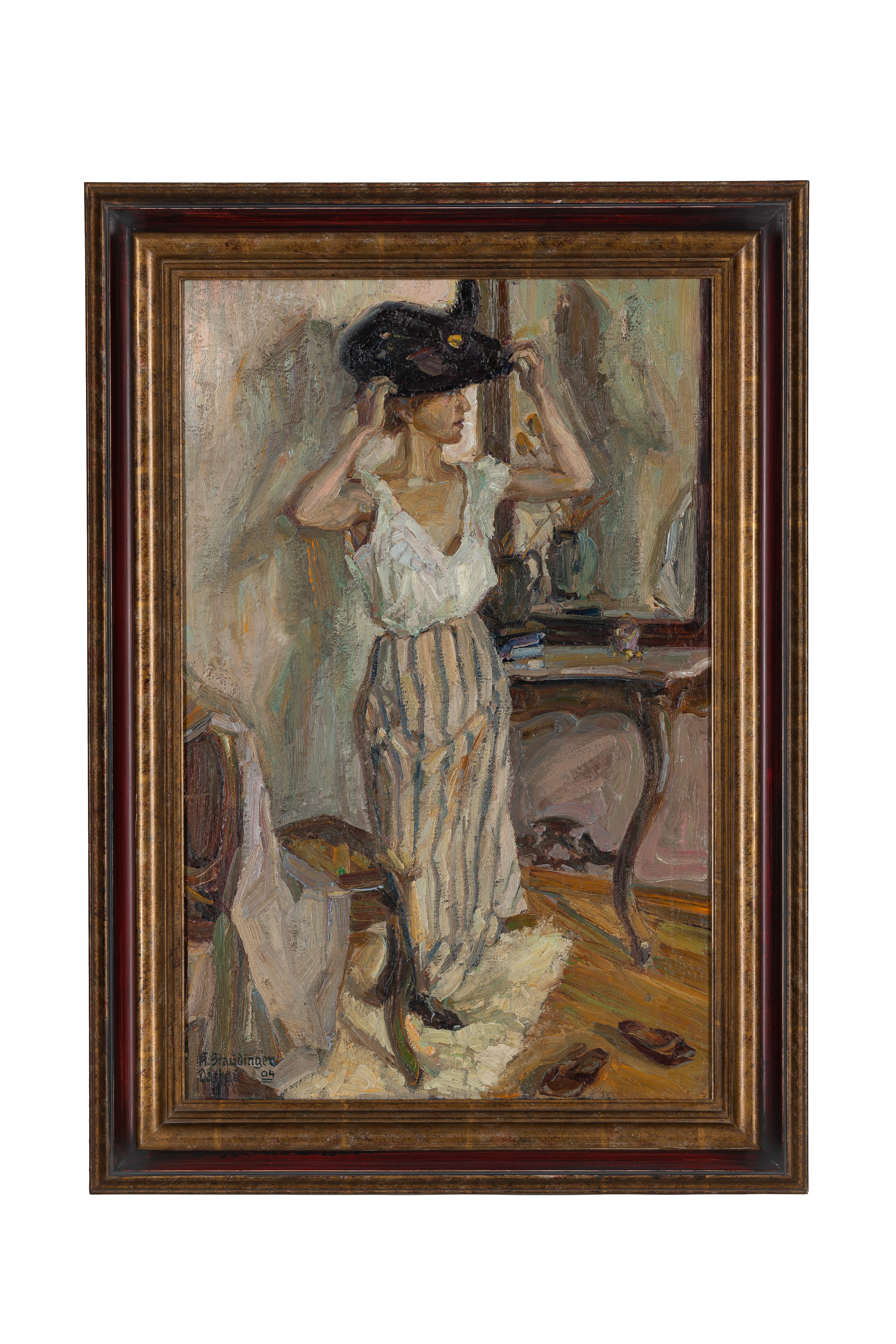 Gemälde "Dame mit Hut vor dem Spiegel" (Sammlung Wulff Stiftung CC BY-NC-SA)