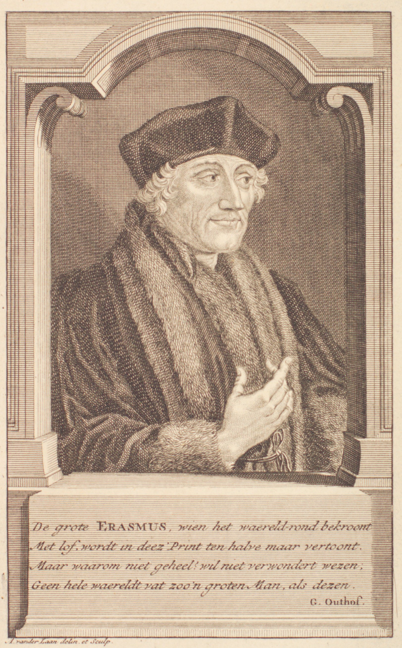 Kupferstich Erasmus von Rotterdam (Bibelmuseum der WWU Münster CC BY-NC-SA)