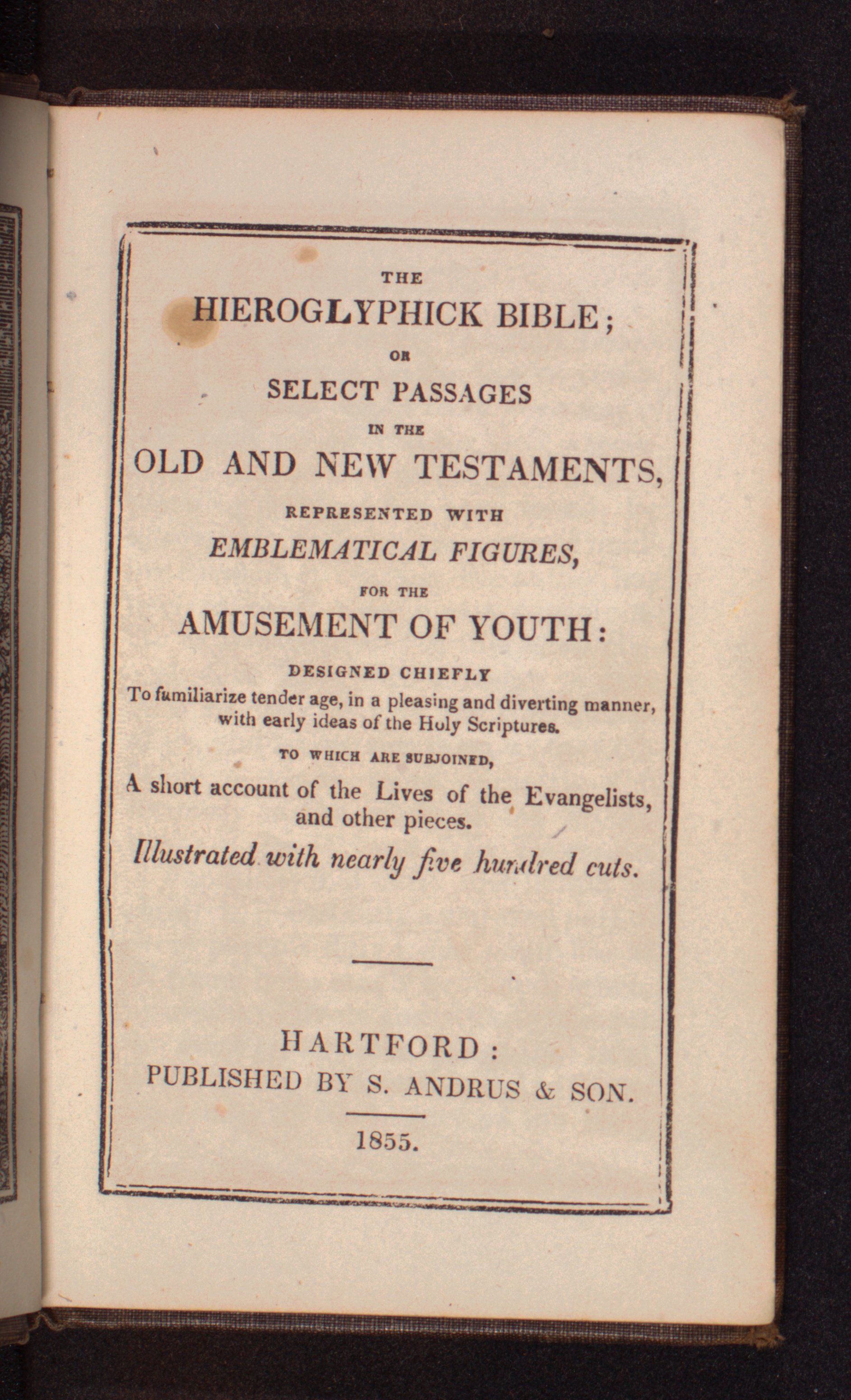 Hieroglyphick Bible, 1855 (Bibelmuseum der WWU Münster CC BY-NC-SA)