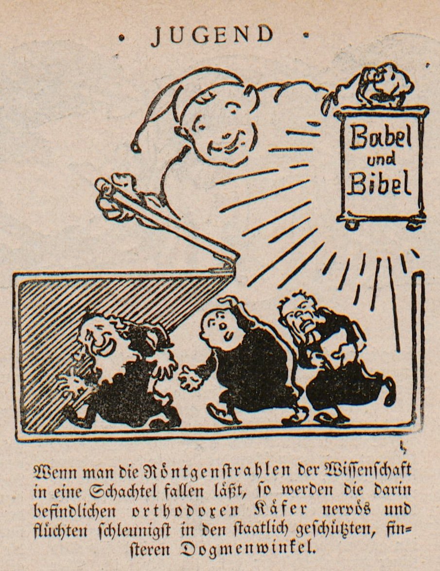 Karikatur zum Babel-Bibel-Streit 1903 (Bibelmuseum der WWU Münster CC BY-NC-SA)