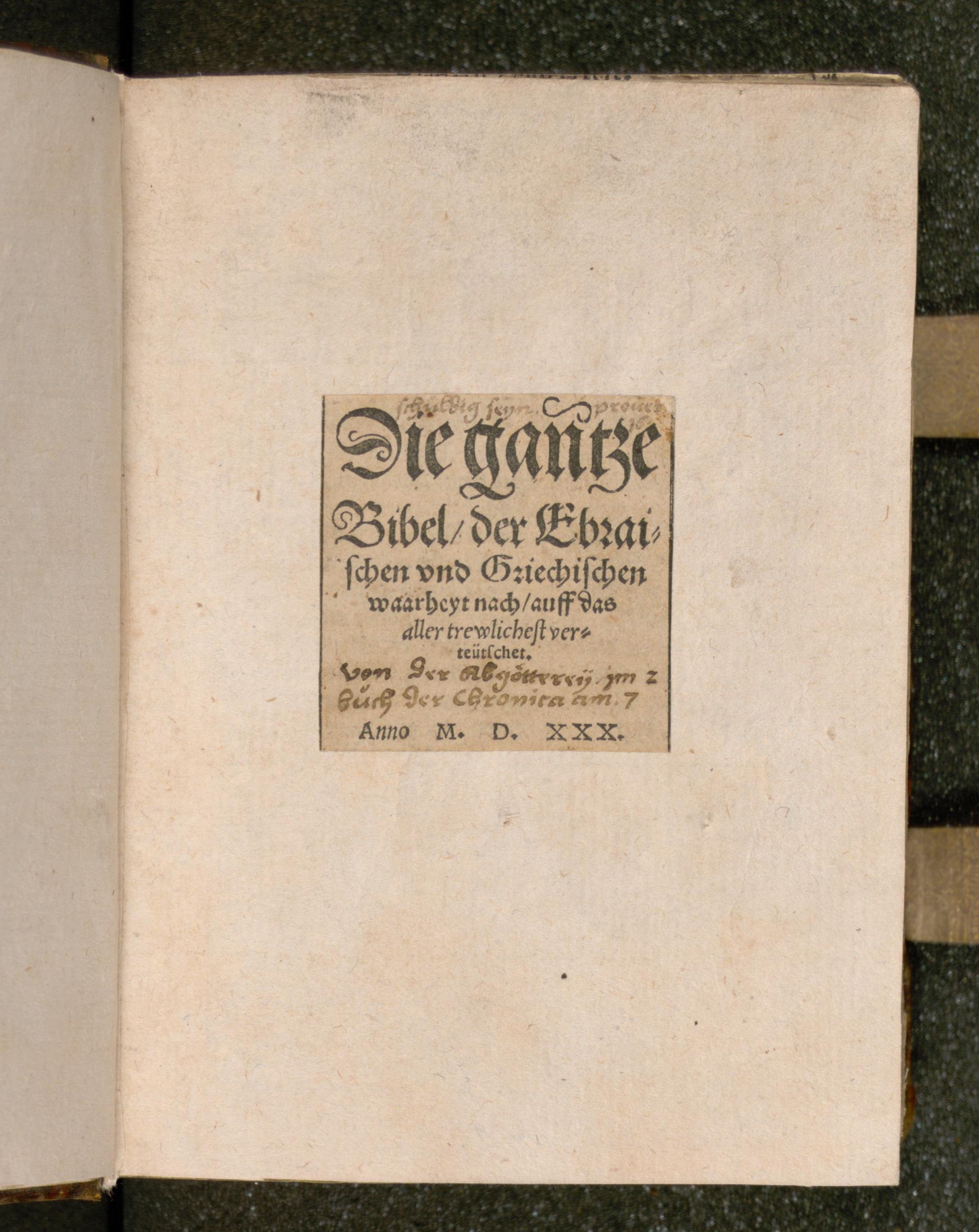 Zürcher Bibel 1530 (Bibelmuseum der WWU Münster CC BY-NC-SA)