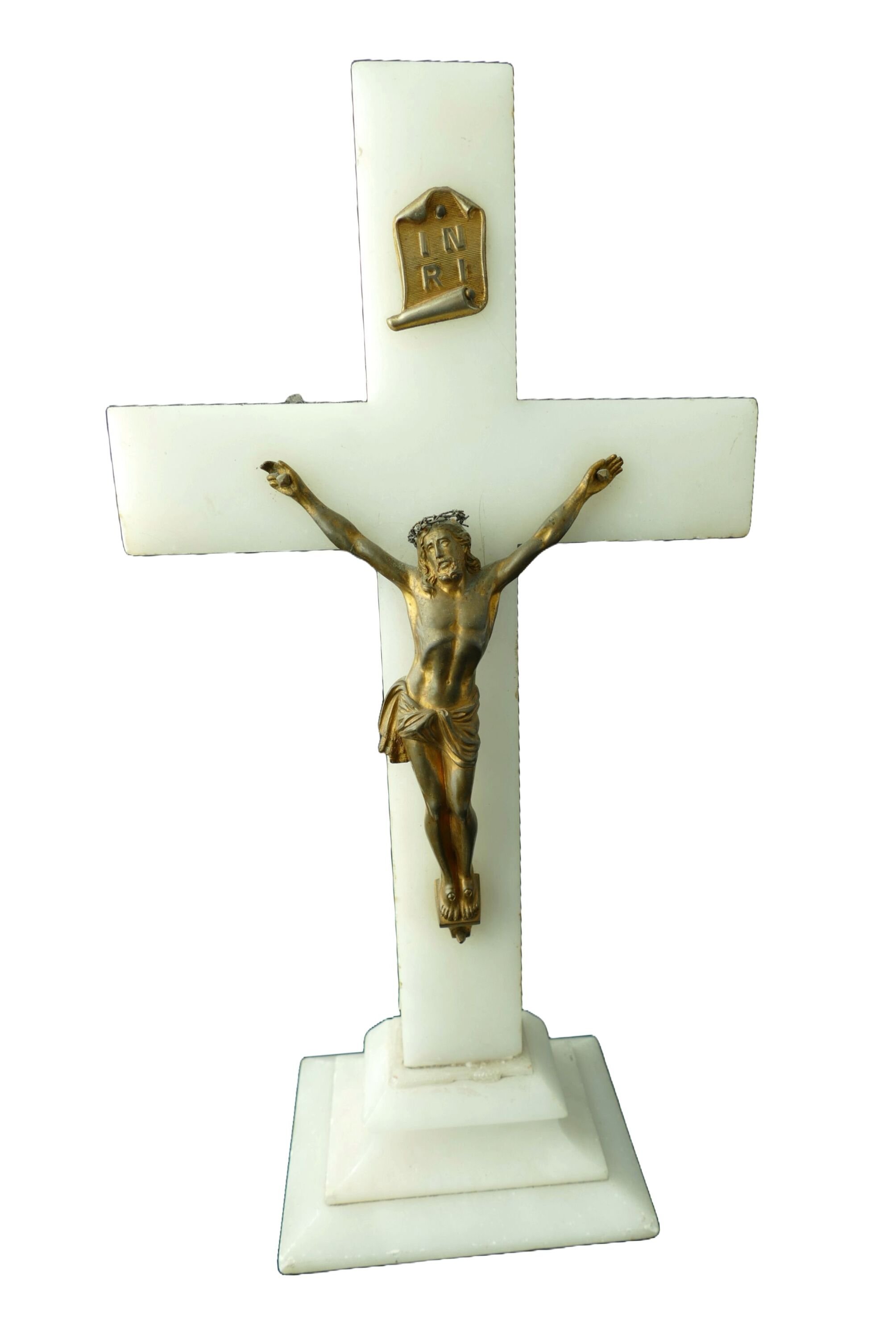 Kruzifix aus weißem Marmot (Heimatmuseum Nordwalde CC BY-NC-SA)