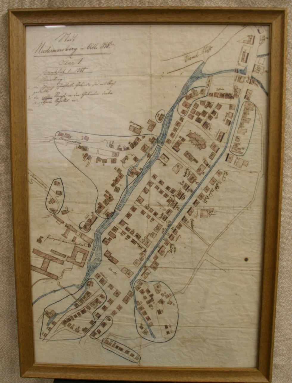 Stadtplan Niedermarsberg (Heimatmuseum der Stadt Marsberg CC BY-NC-SA)